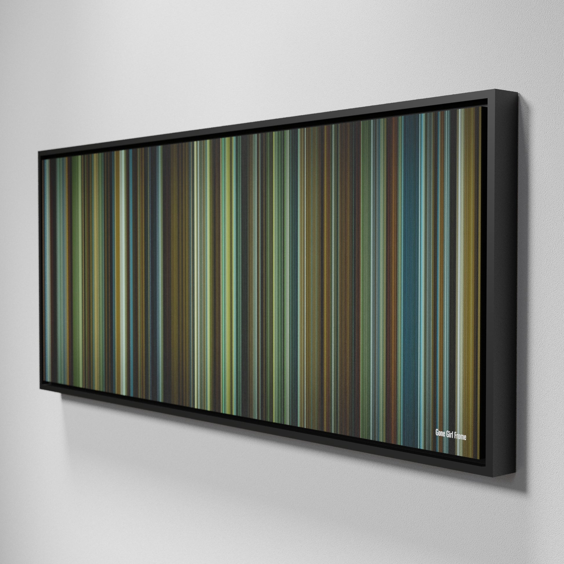 Side view of Framed Buff's of Gone Girl Frome on the wall