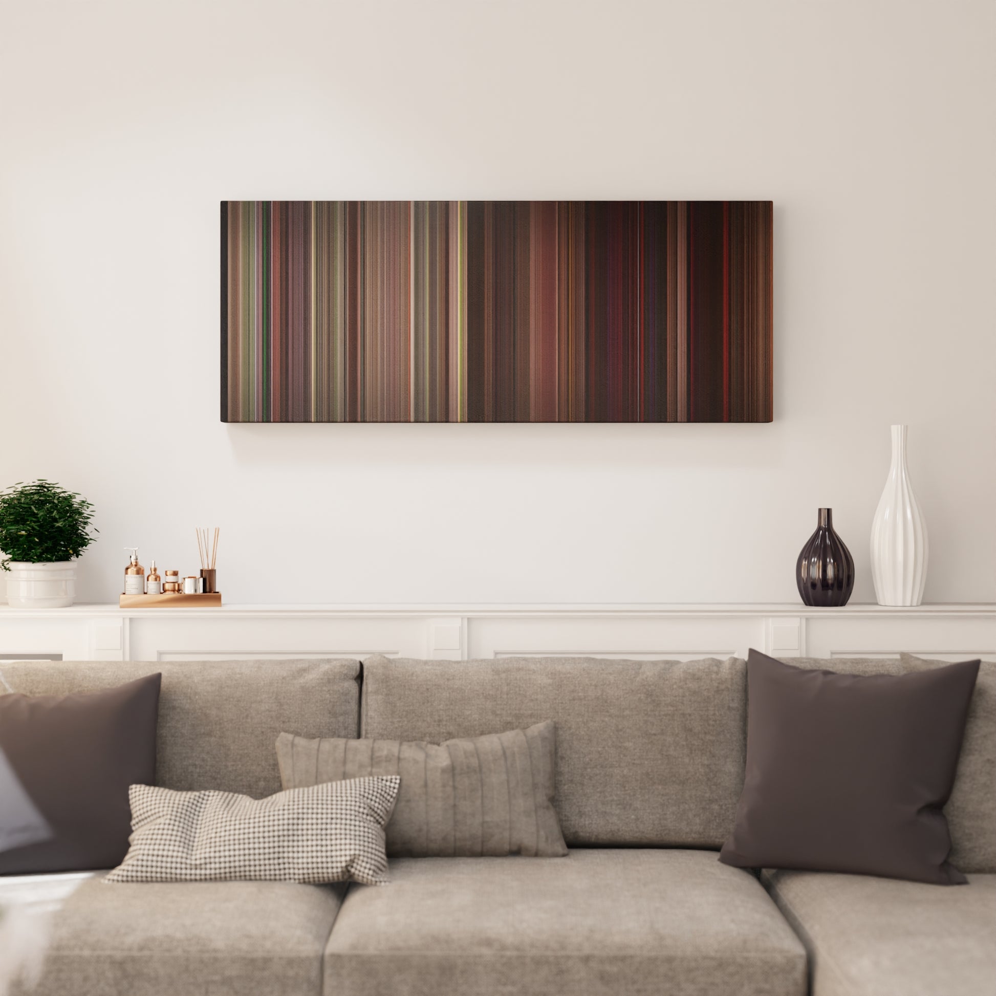 Living room interior with Grosse Pointe Blank Frome on the wall