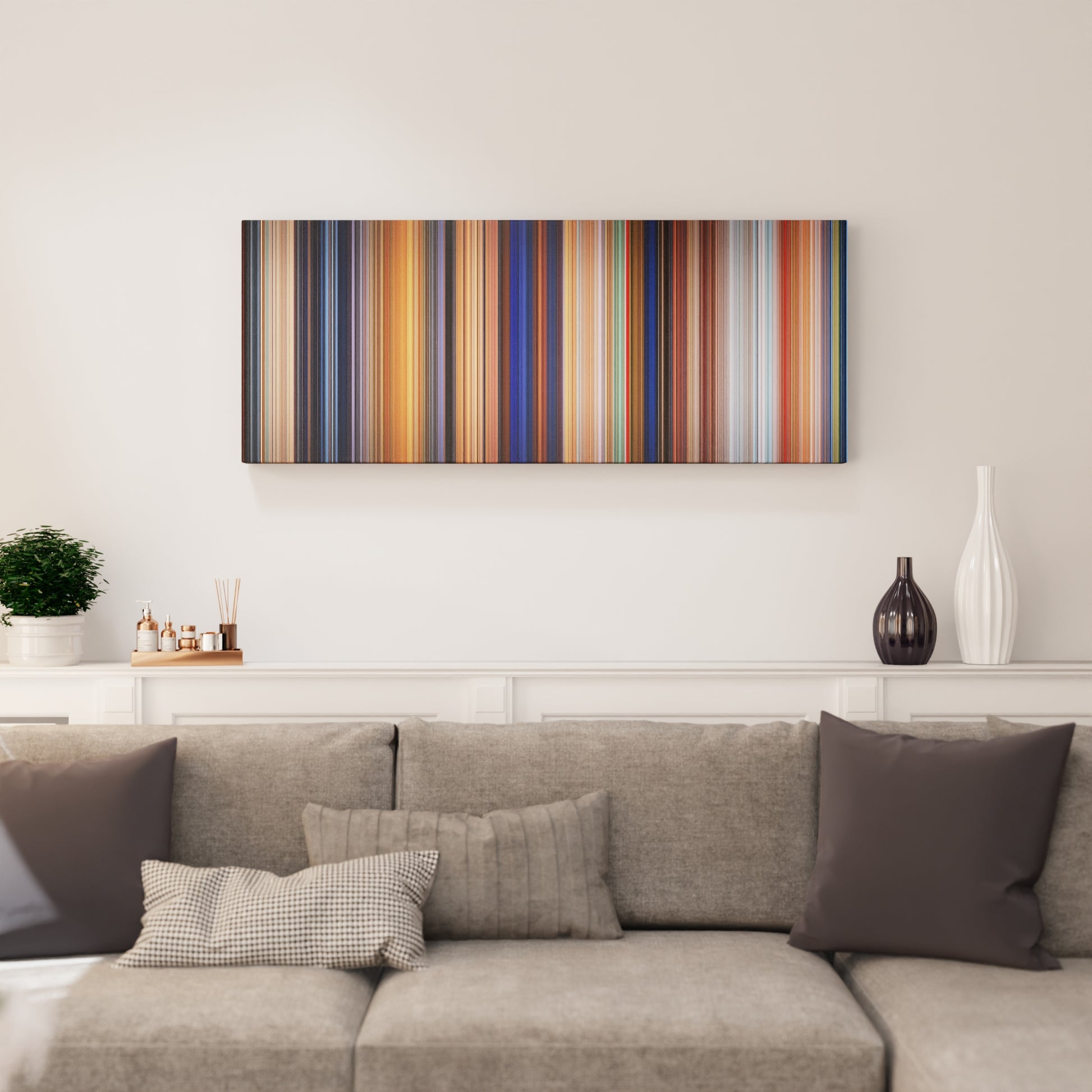 Living room interior with The Iron Giant Frome on the wall