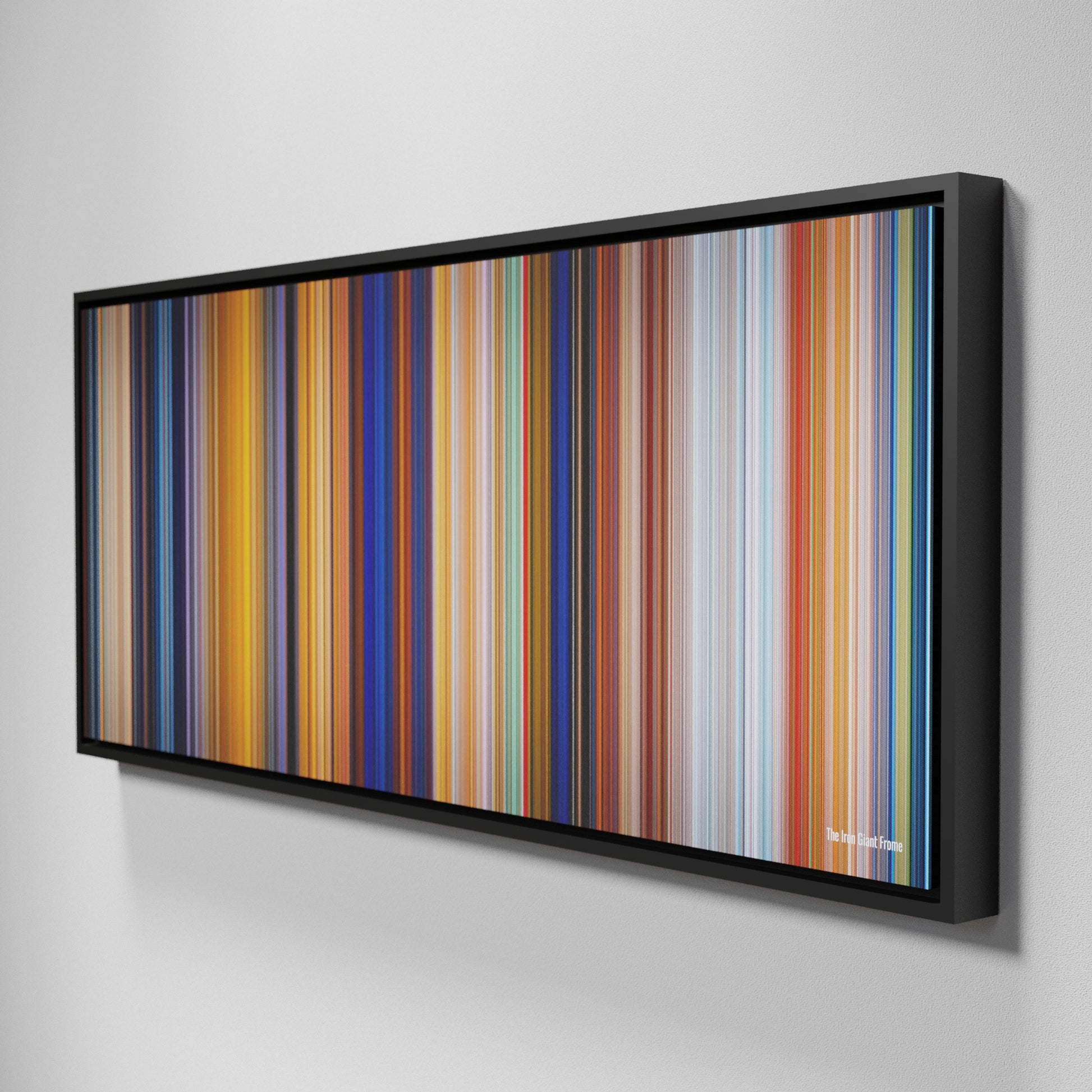 Side view of Framed Buff's of The Iron Giant Frome on the wall