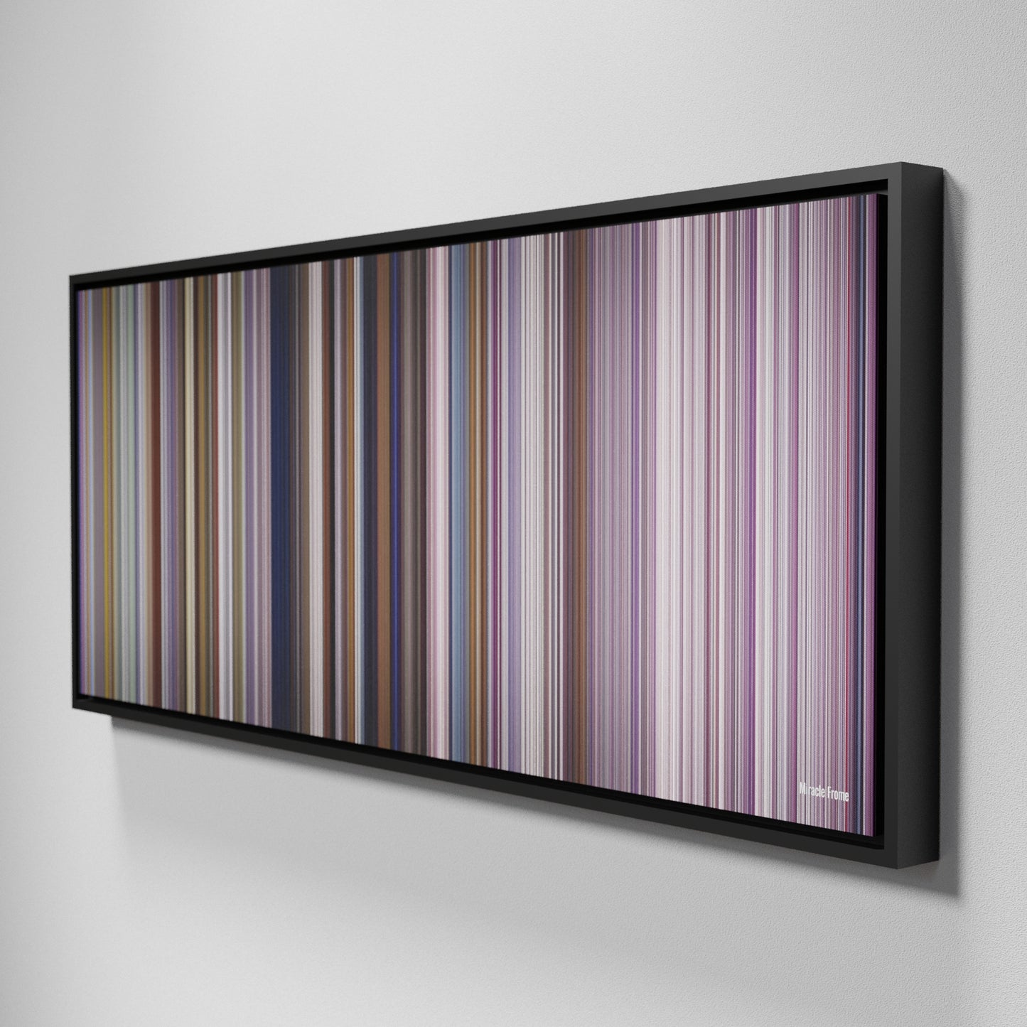 Side view of Framed Buff's of Miracle Frome on the wall