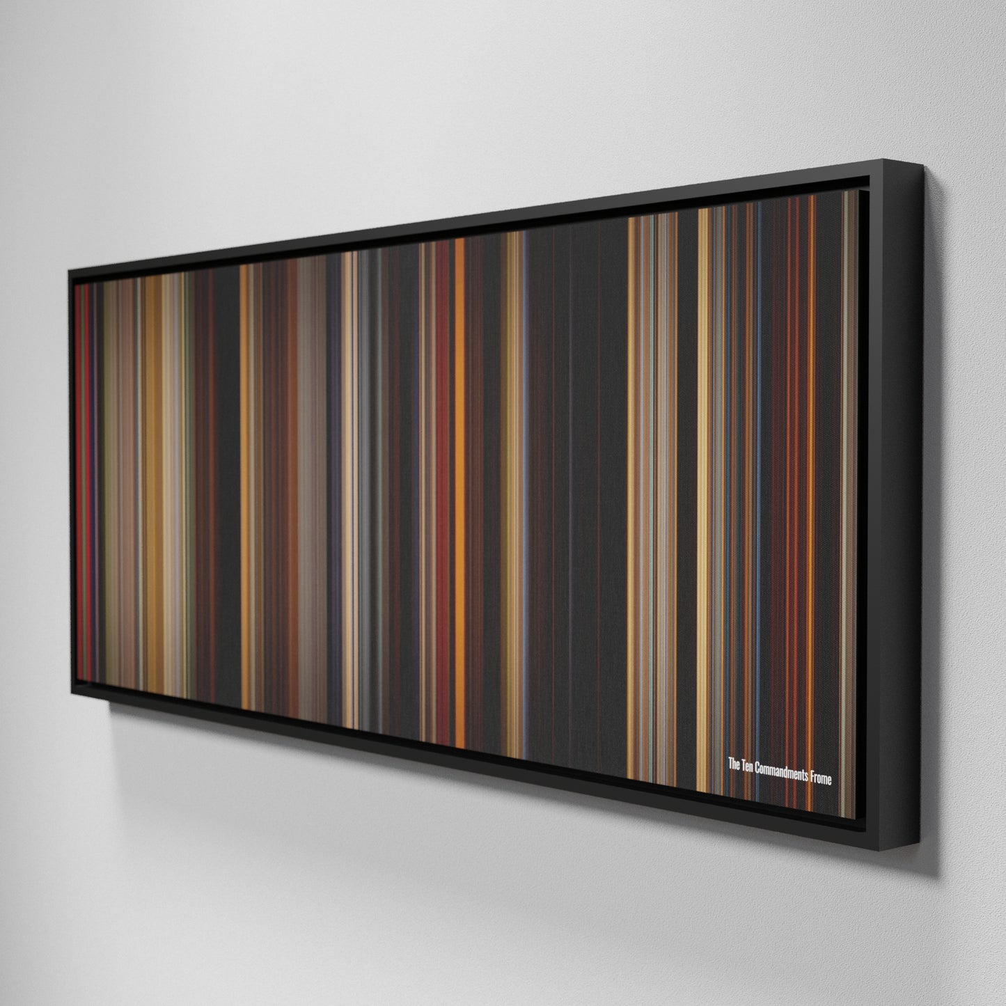 Side view of Framed Buff's of The Ten Commandments Frome on the wall