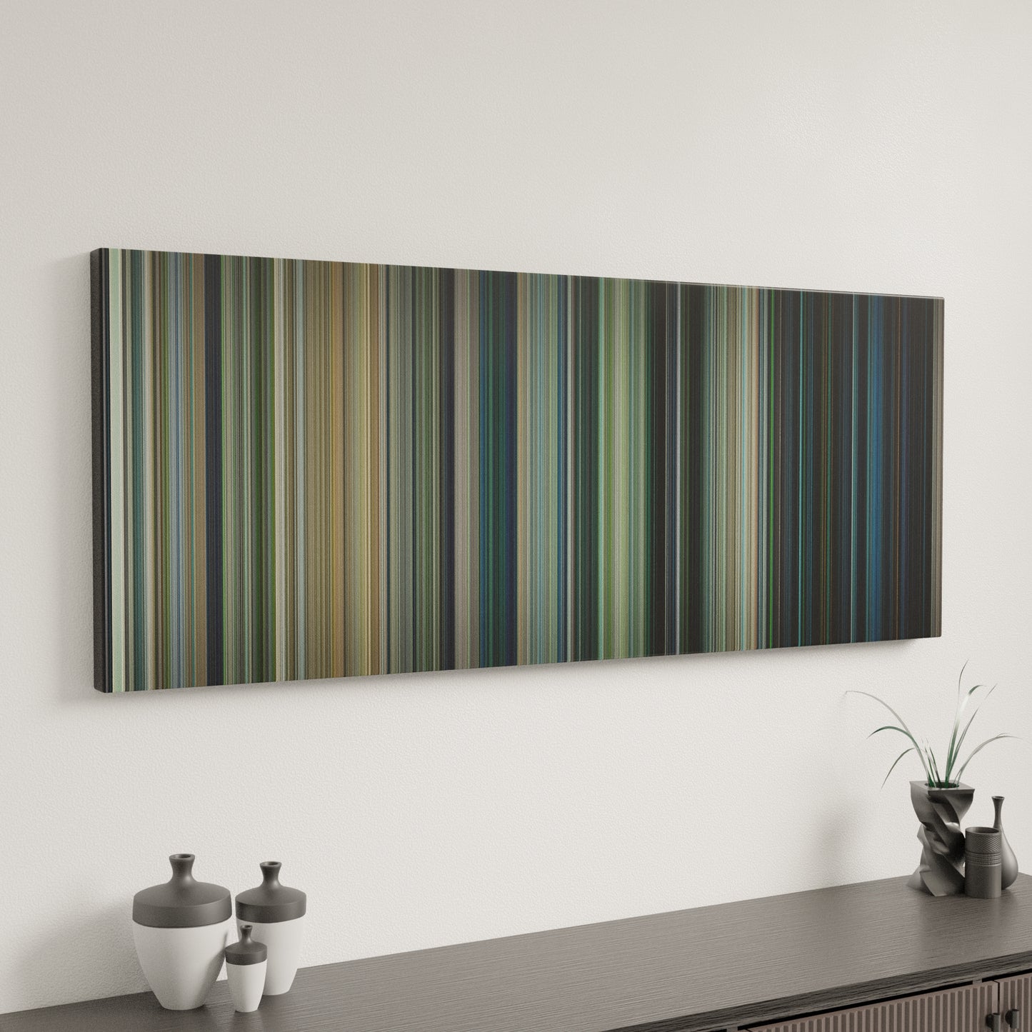 Minimal interior design with Jurassic World Frome on the wall