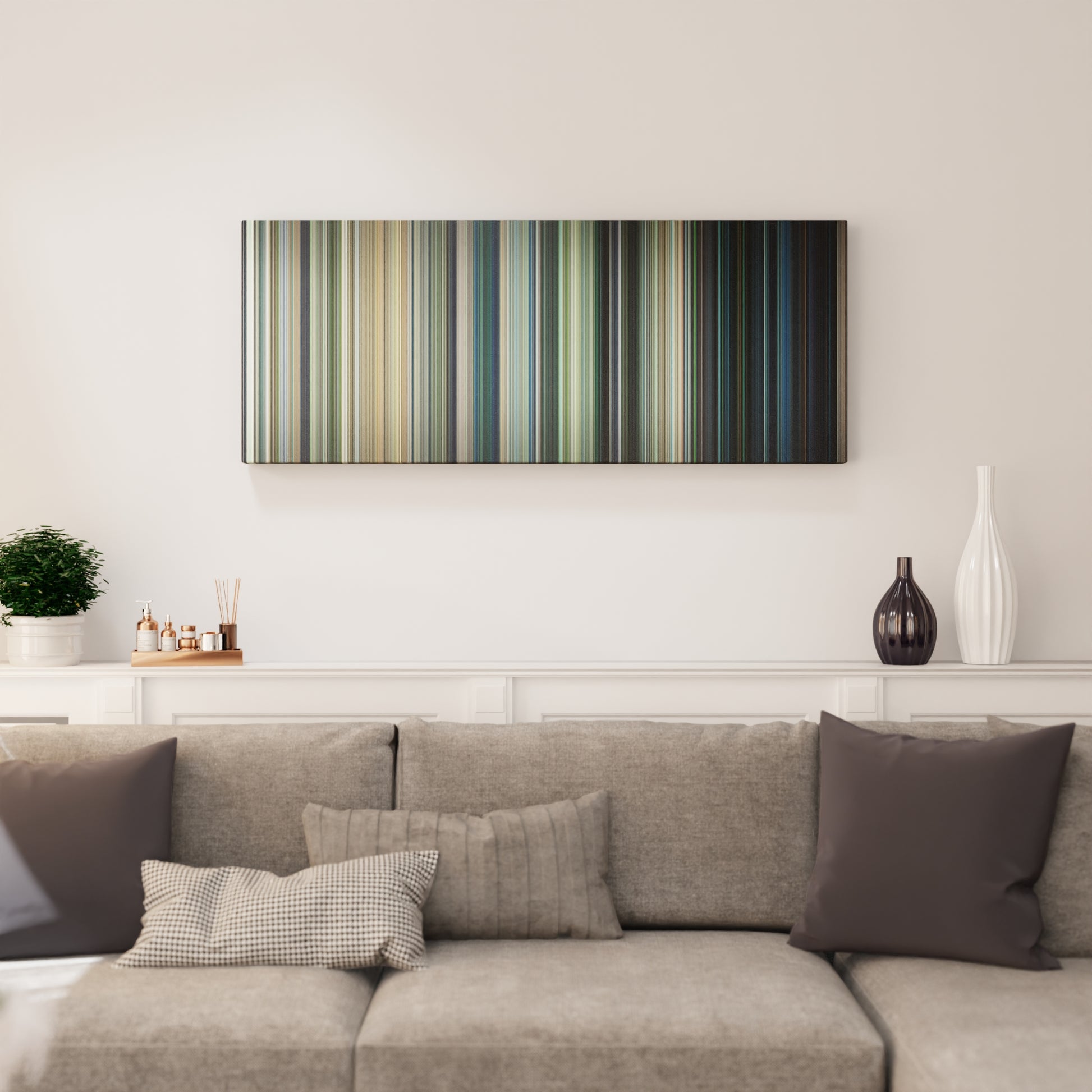 Living room interior with Jurassic World Frome on the wall