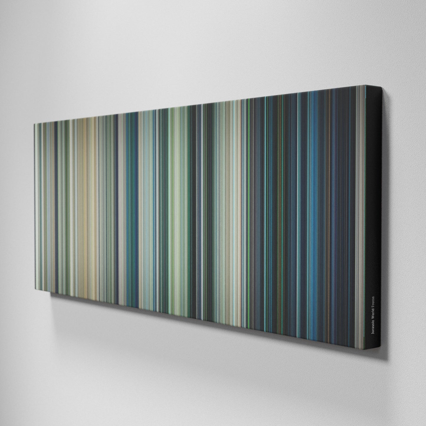 Side view of Buff's of Jurassic World Frome on the wall