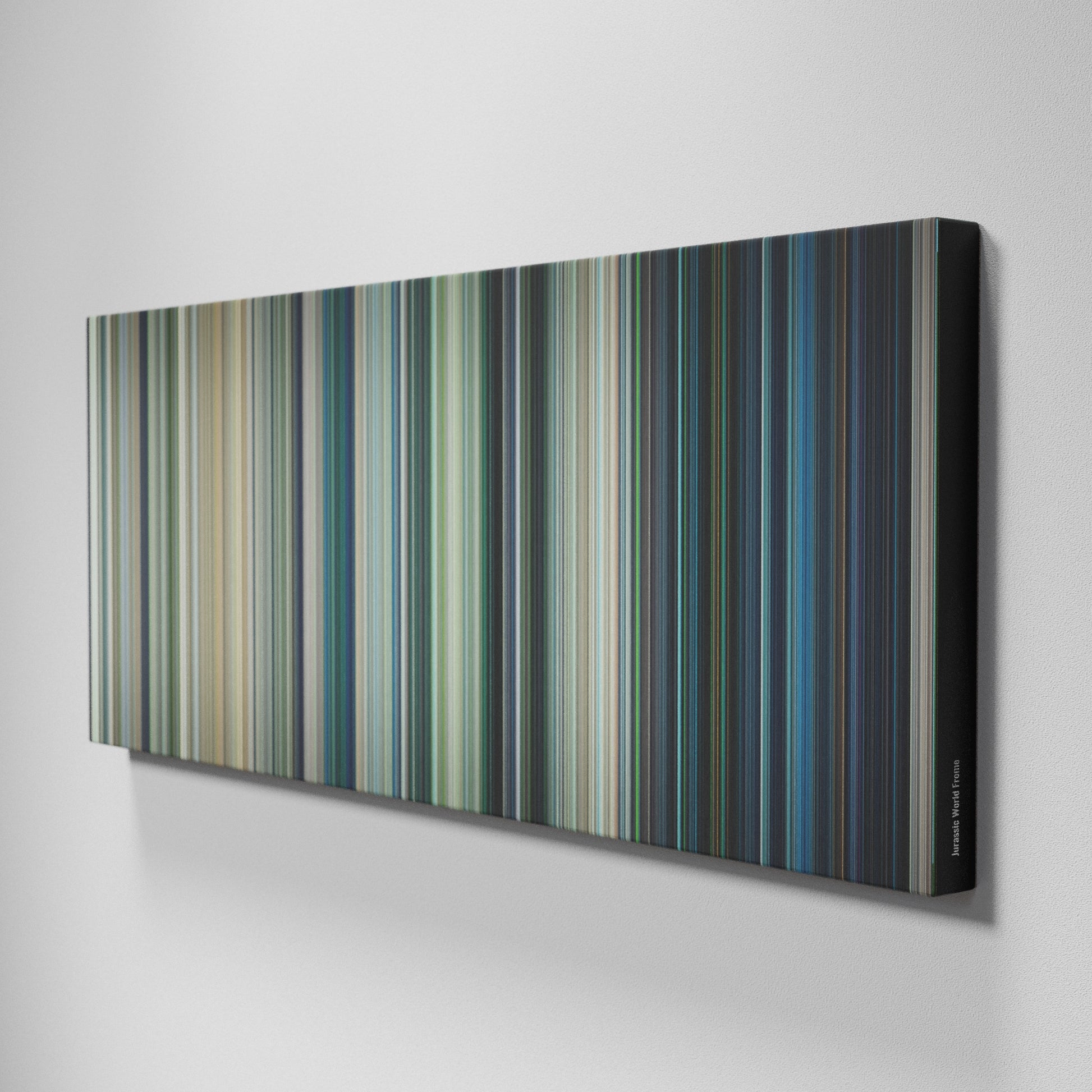 Side view of Buff's of Jurassic World Frome on the wall