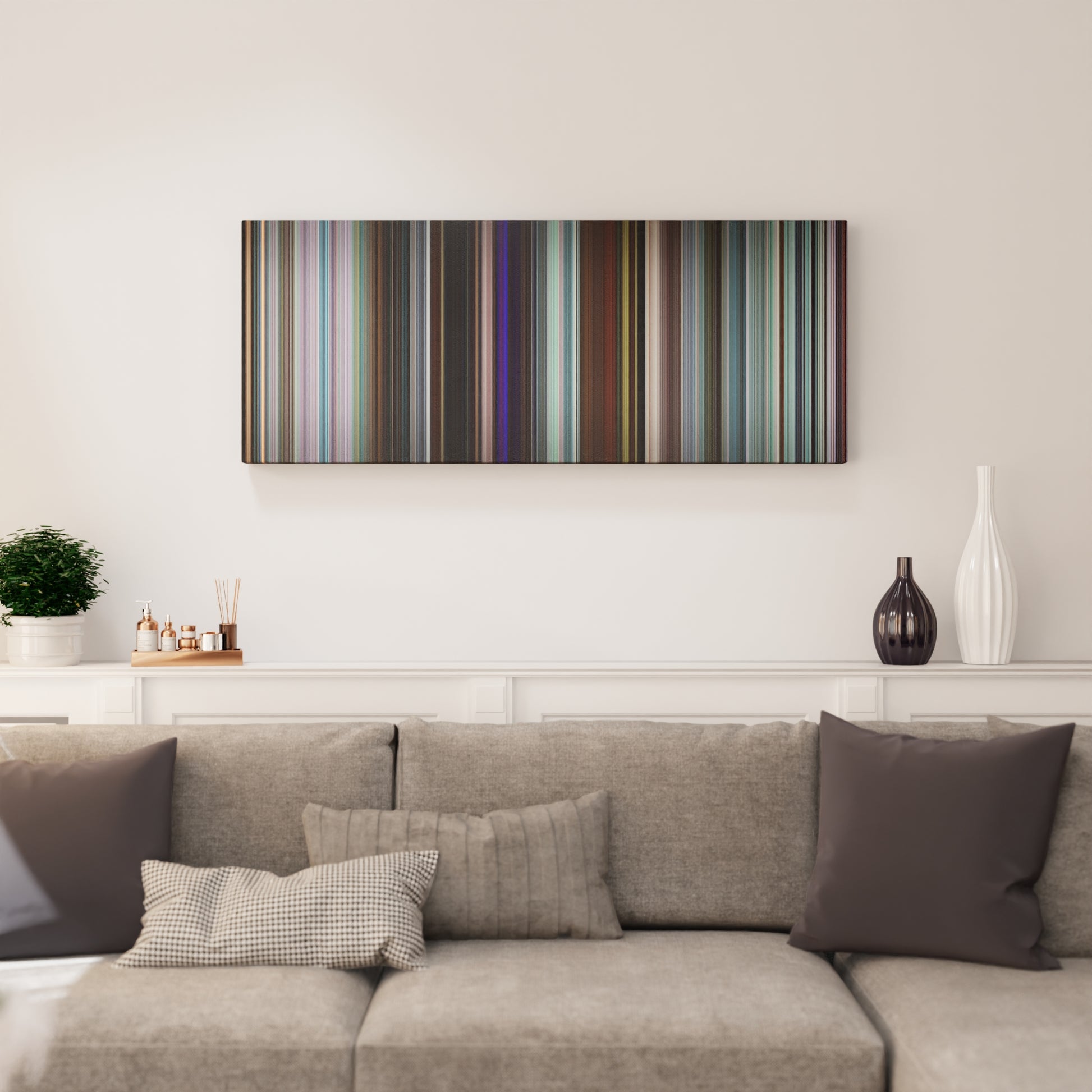 Living room interior with Uncut Gems Frome on the wall