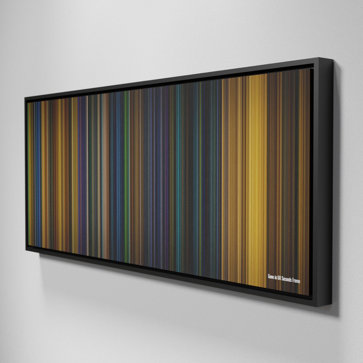 Side view of Framed Buff's of Gone in 60 Seconds Frome on the wall