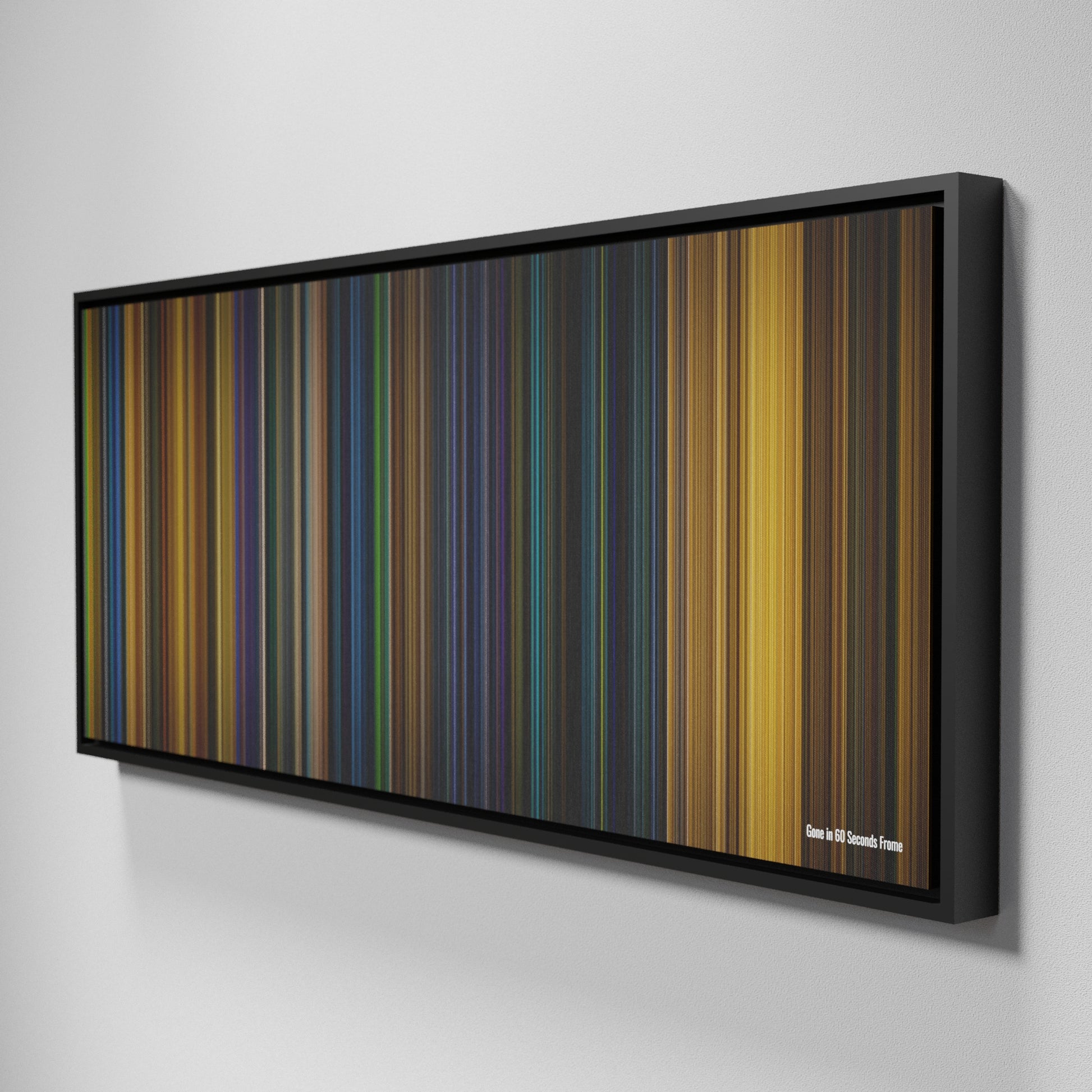 Side view of Framed Buff's of Gone in 60 Seconds Frome on the wall