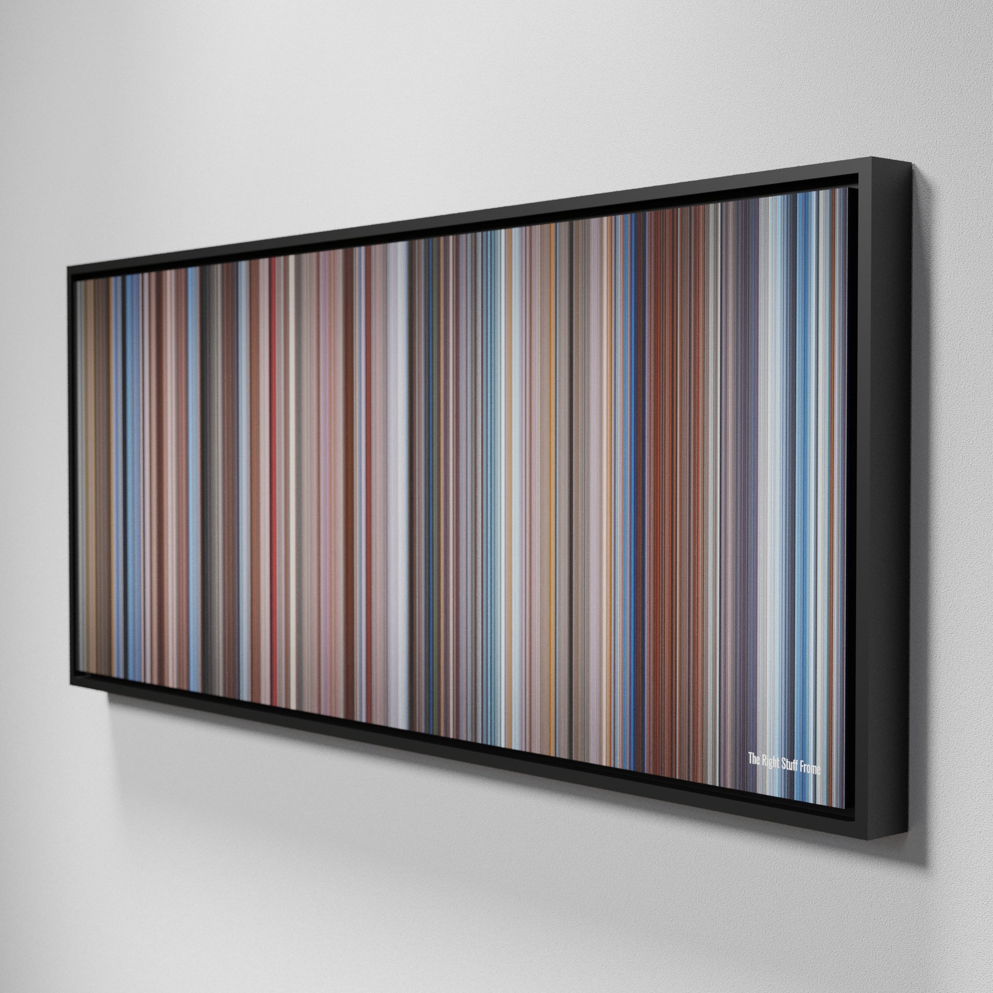 Side view of Framed Buff's of The Right Stuff Frome on the wall