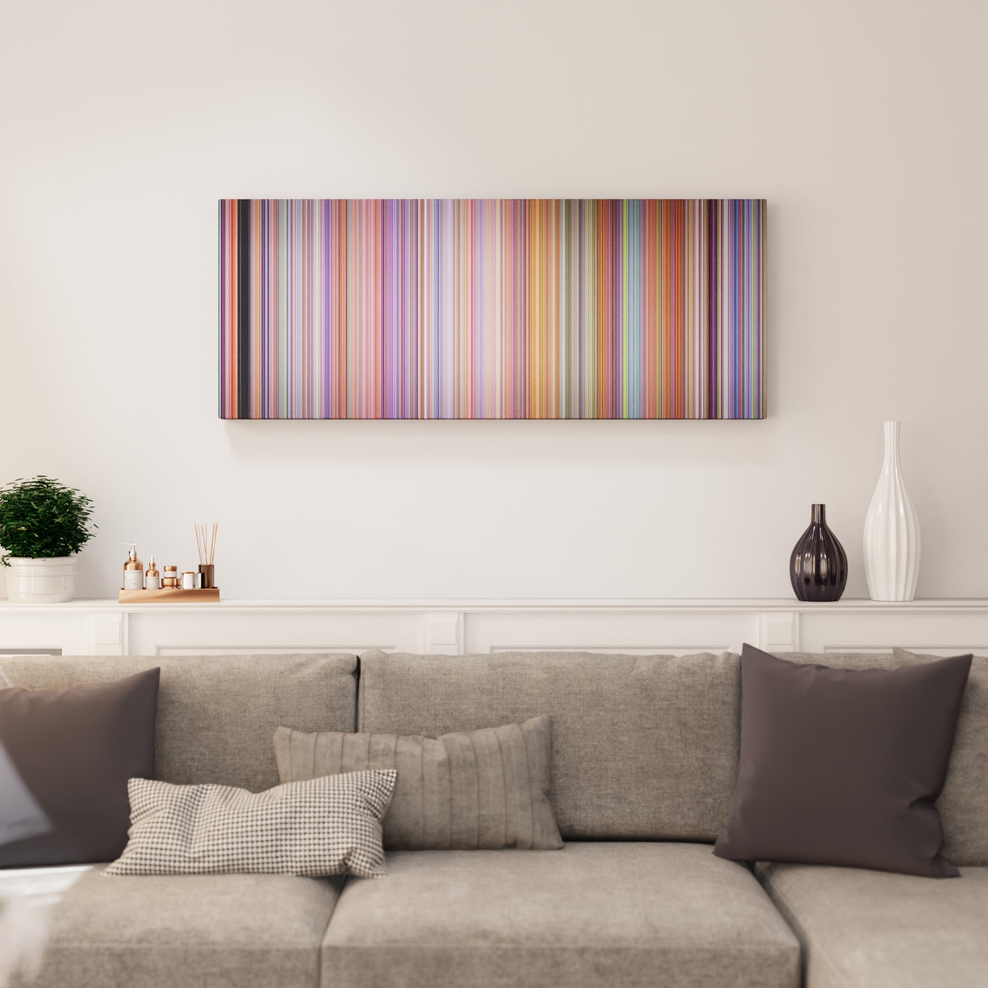 Living room interior with The Transformers: The Movie Frome on the wall