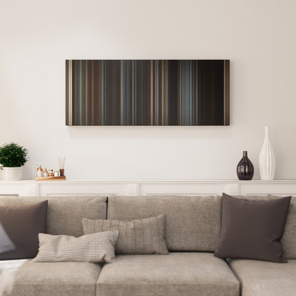 Living room interior with Godzilla Frome (2014) on the wall