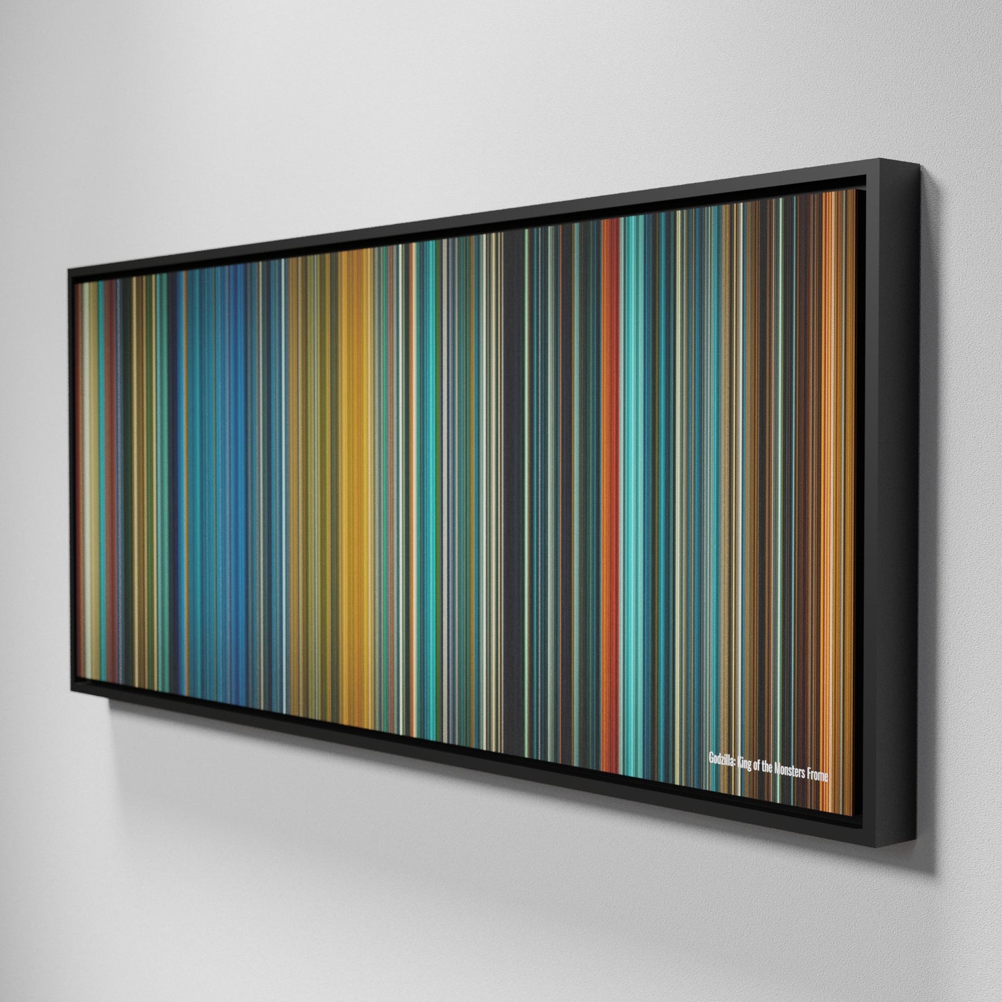 Side view of Framed Buff's of Godzilla: King of the Monsters Frome on the wall