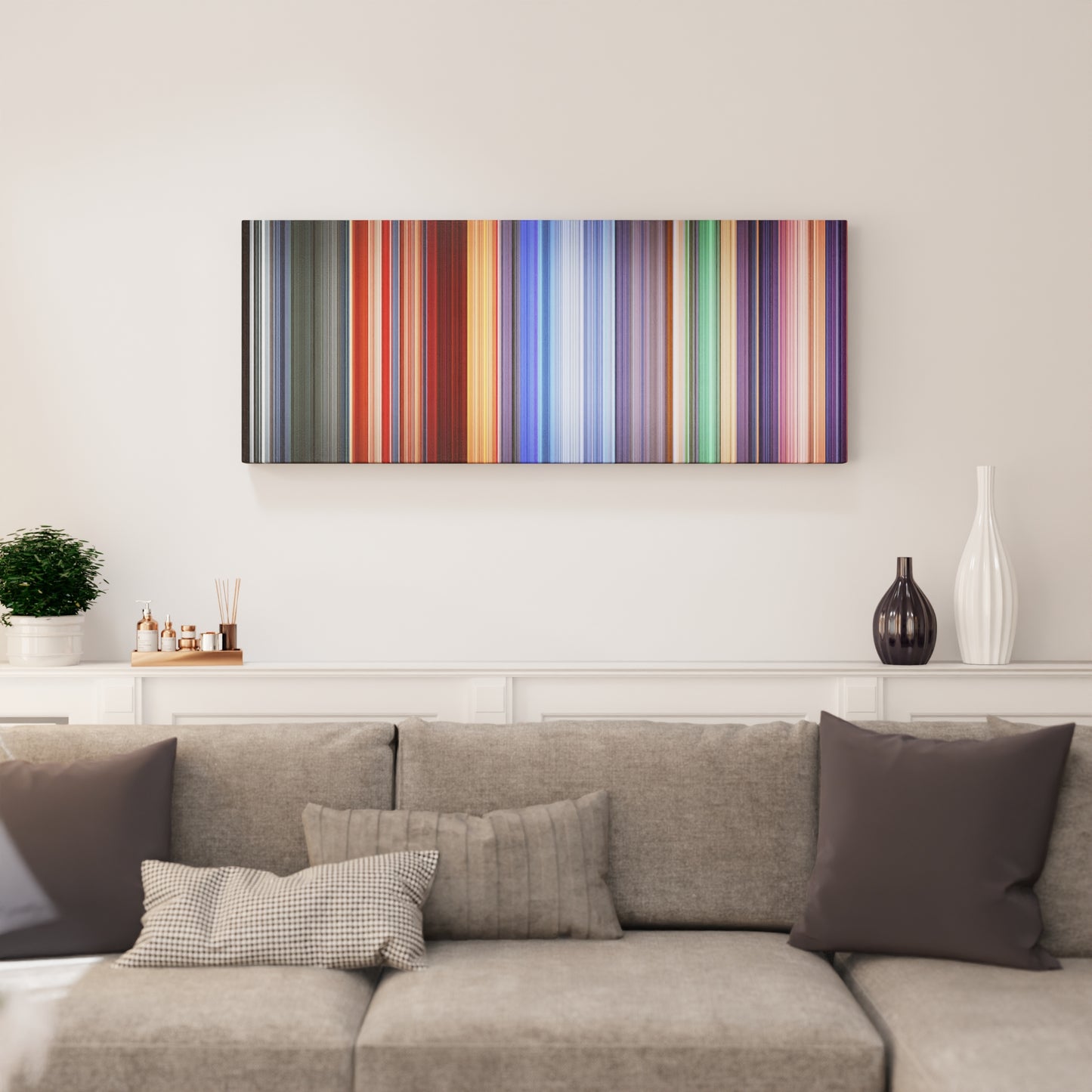 Living room interior with Hero Frome on the wall