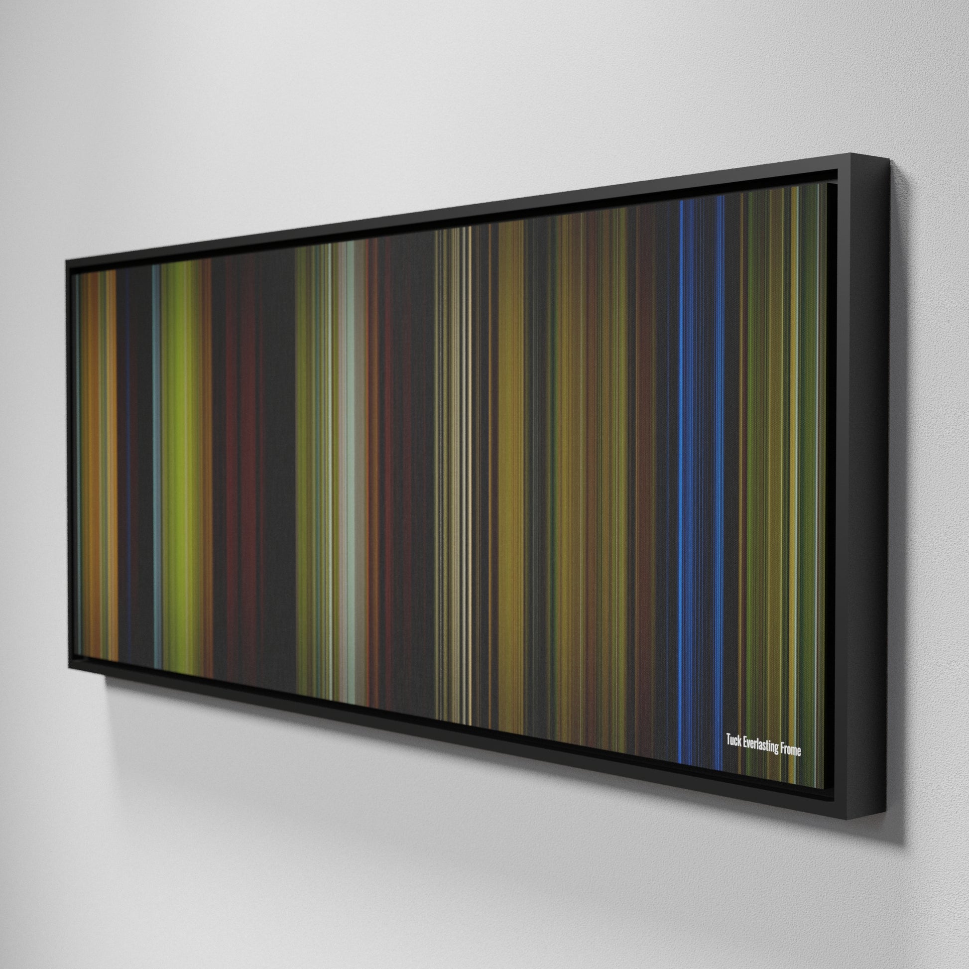 Side view of Framed Buff's of Tuck Everlasting Frome on the wall