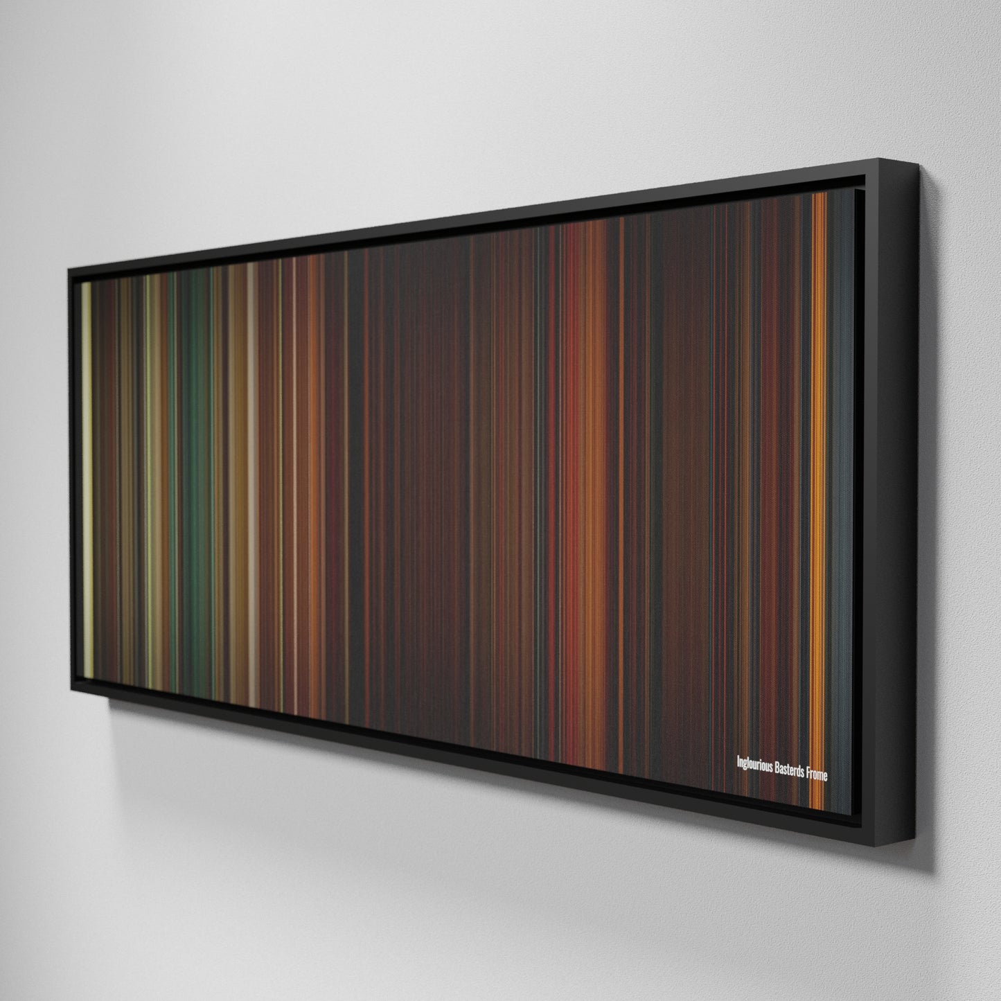 Side view of Framed Buff's of Inglourious Basterds Frome on the wall