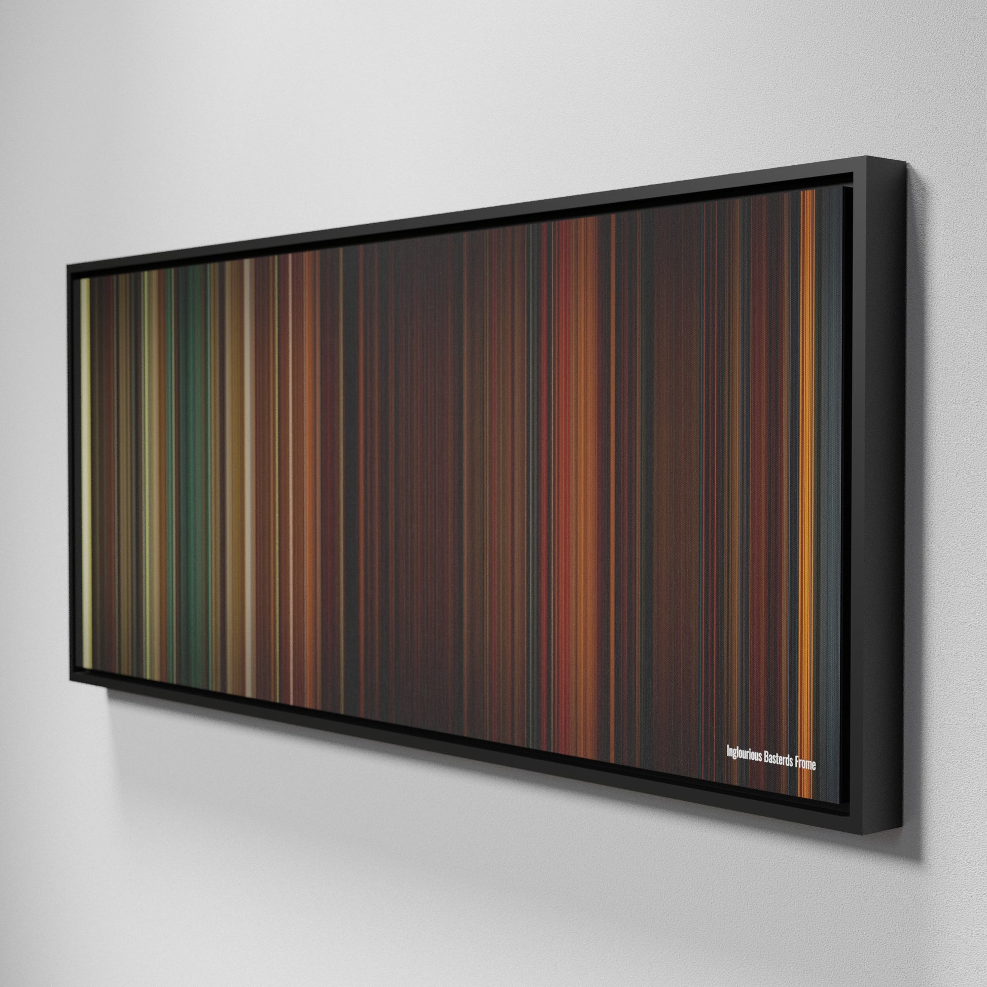 Side view of Framed Buff's of Inglourious Basterds Frome on the wall