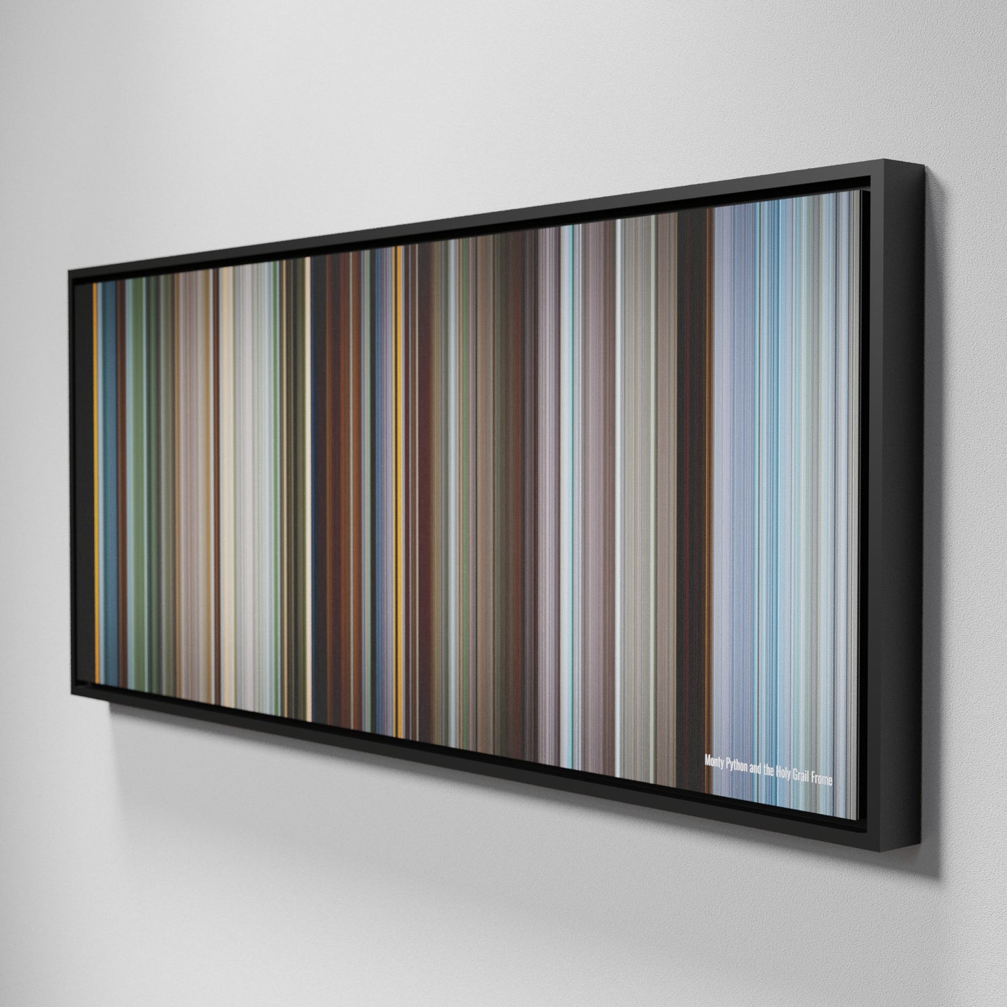 Side view of Framed Buff's of Monty Python and the Holy Grail Frome on the wall