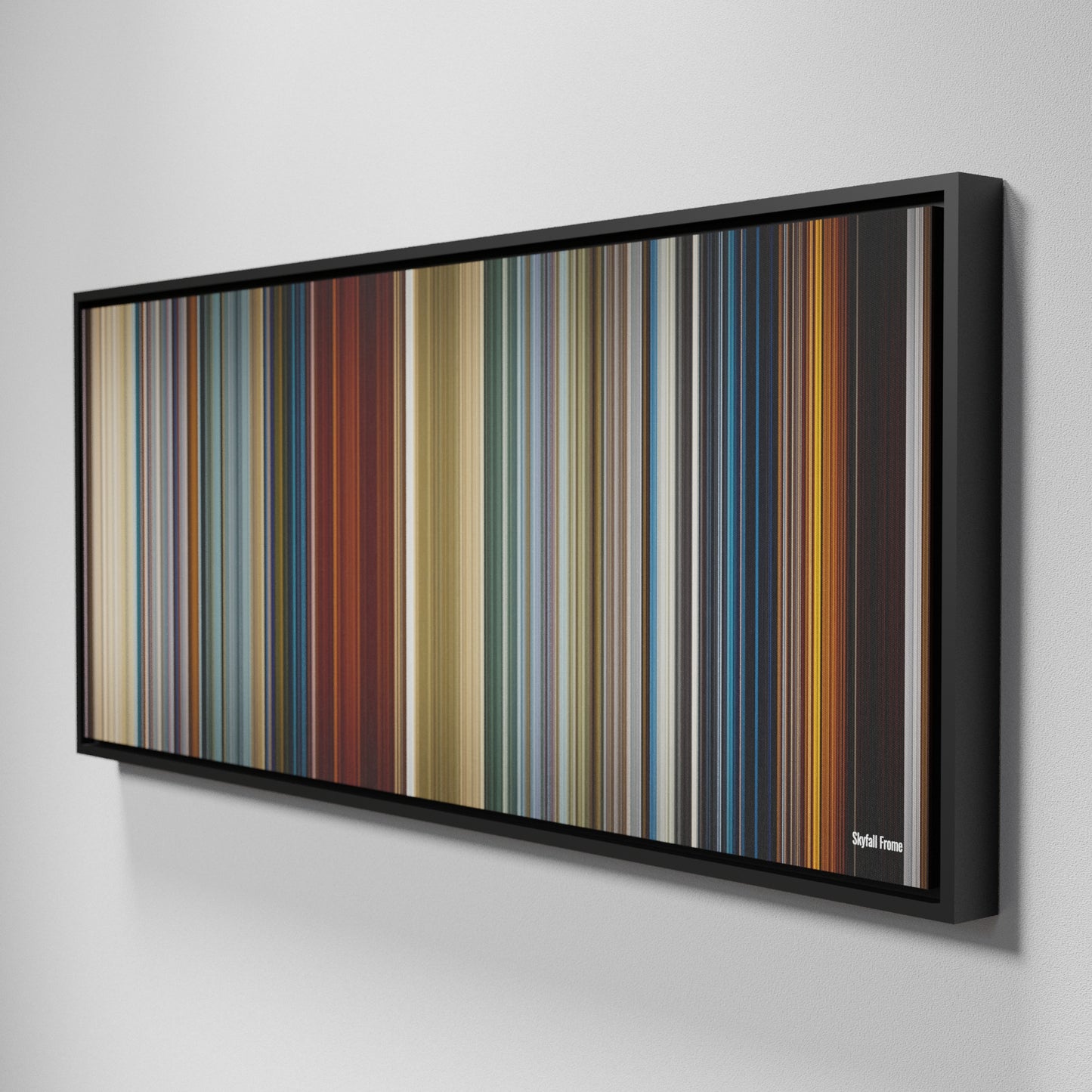 Side view of Framed Buff's of Skyfall Frome on the wall