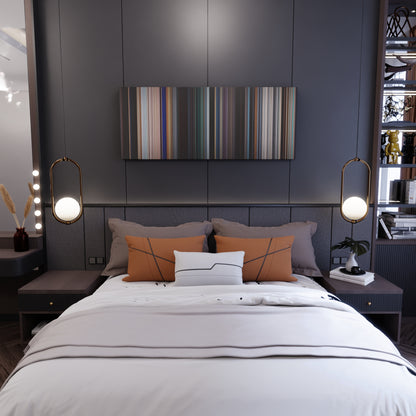 Bedroom interior with Black Panther Frome on the wall