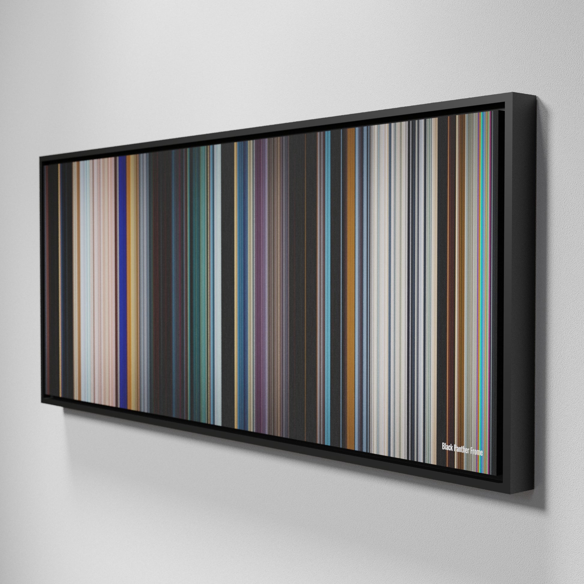 Side view of Framed Buff's of Black Panther Frome on the wall