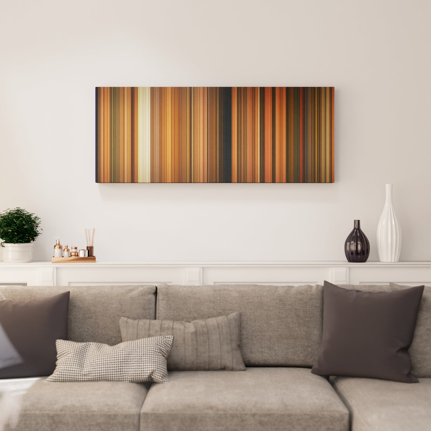 Living room interior with Curse of the Golden Flower Frome on the wall