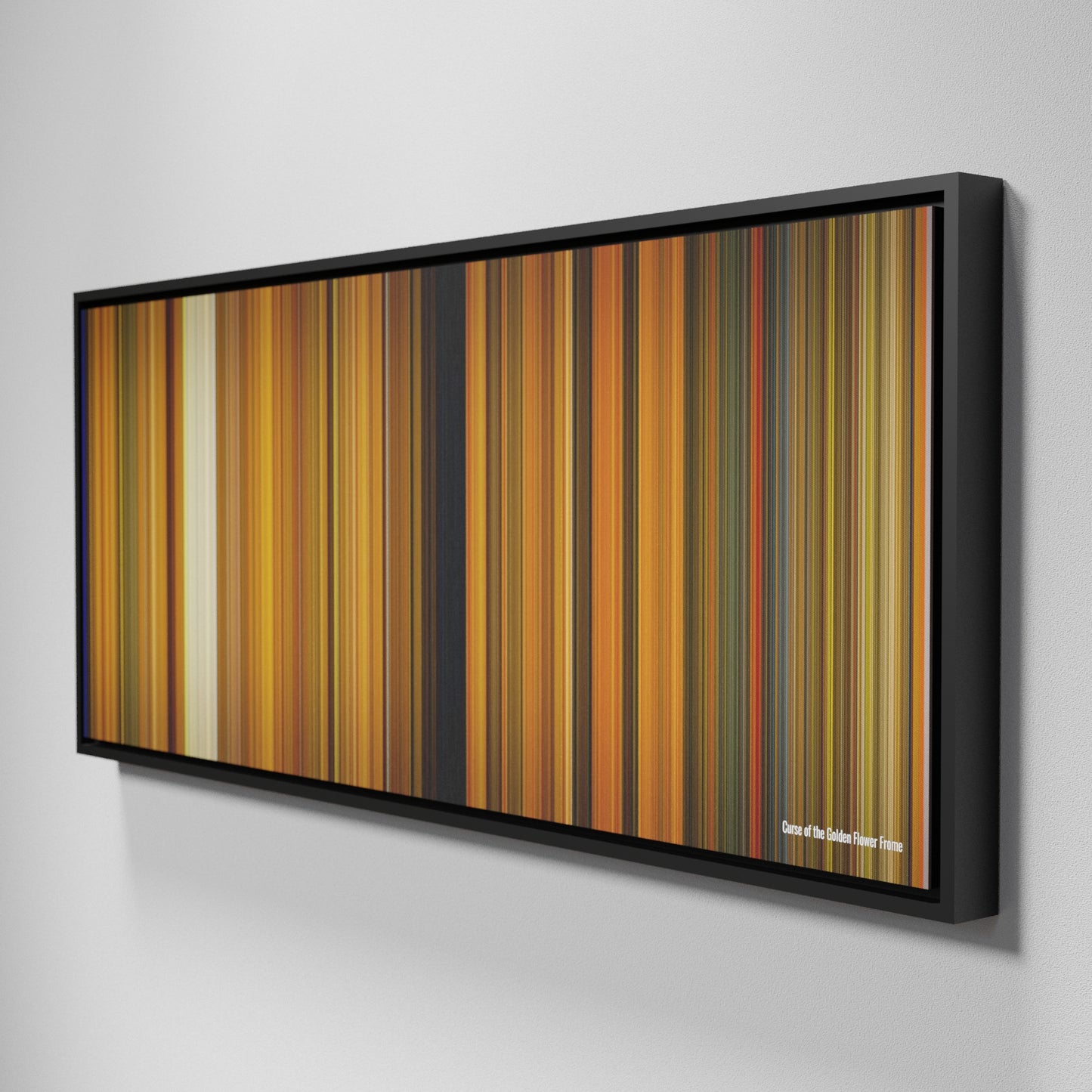 Side view of Framed Buff's of Curse of the Golden Flower Frome on the wall