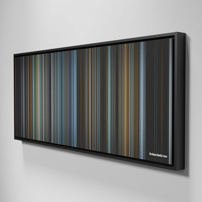 Side view of Framed Buff's of The Bourne Identity Frome on the wall