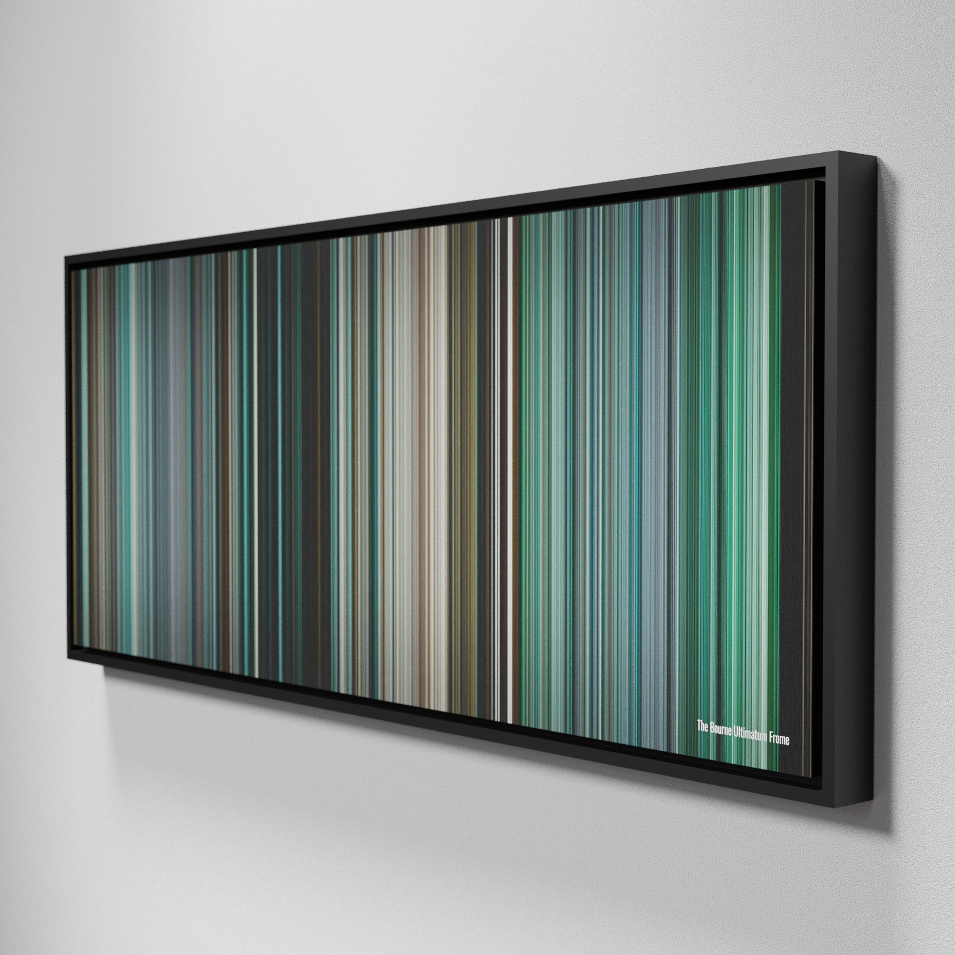 Side view of Framed Buff's of The Bourne Ultimatum Frome on the wall
