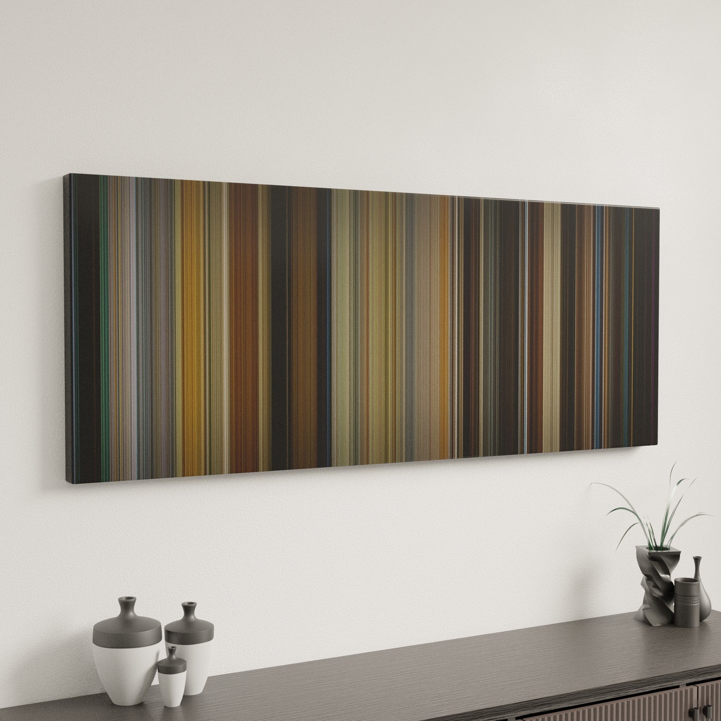 Minimal interior design with Get Out Frome on the wall