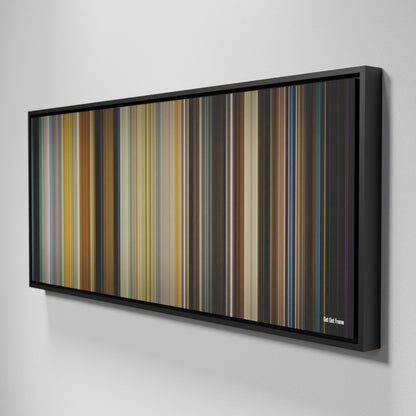 Side view of Framed Buff's of Get Out Frome on the wall