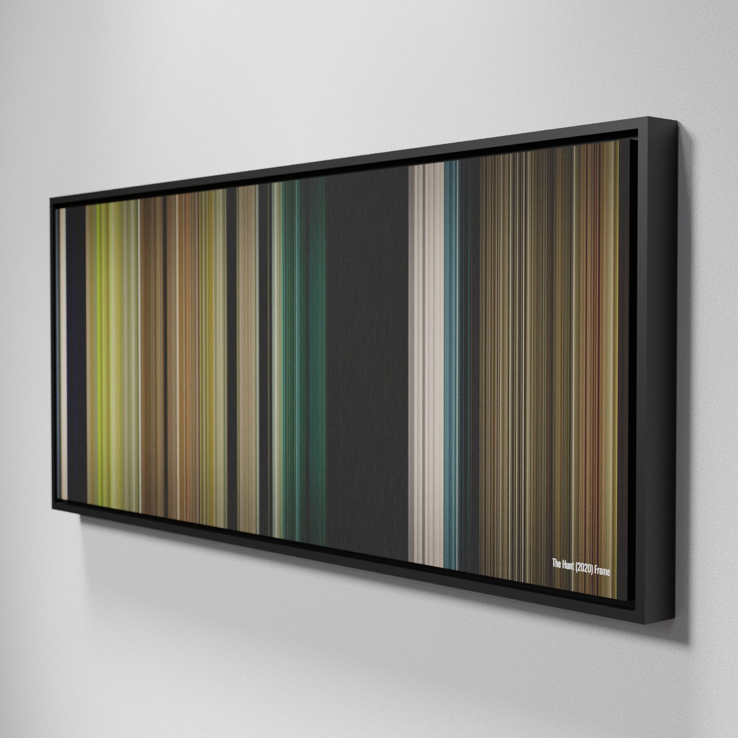 Side view of Framed Buff's of The Hunt Frome on the wall