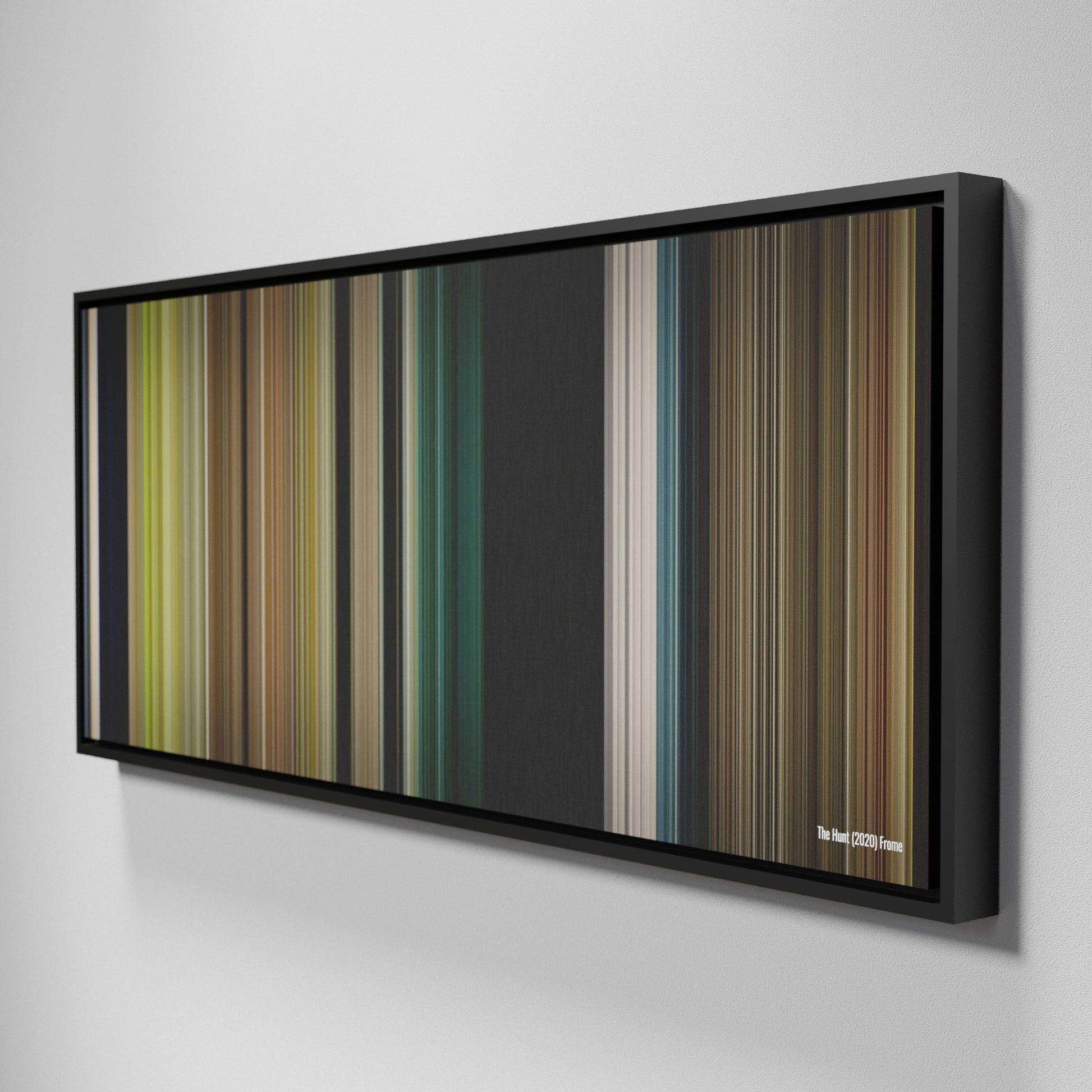 Side view of Framed Buff's of The Hunt Frome on the wall