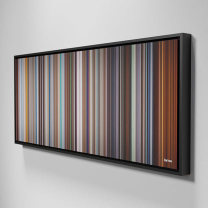 Side view of Framed Buff's of Stay Frome on the wall