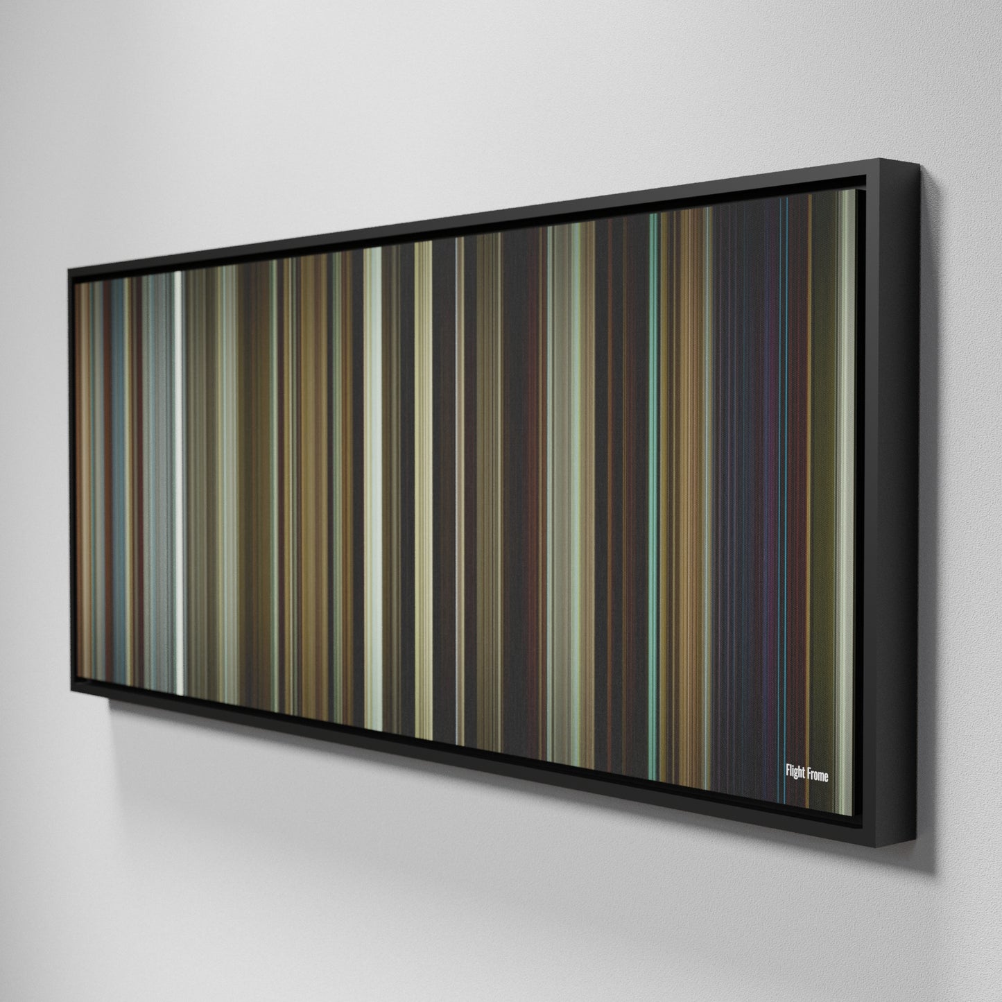 Side view of Framed Buff's of Flight Frome on the wall