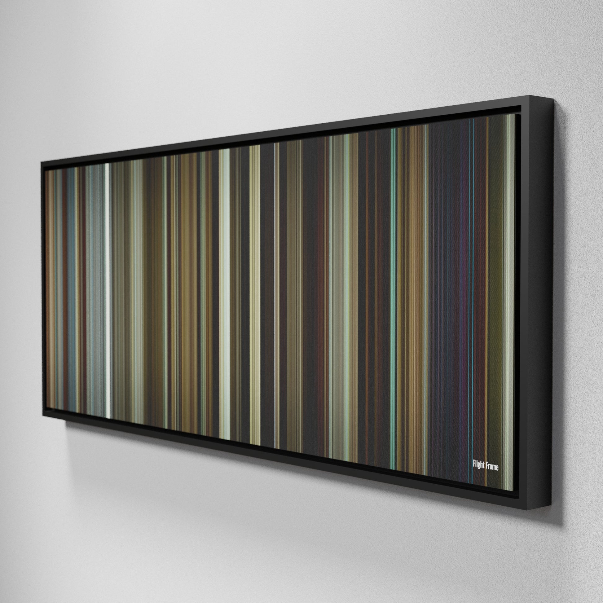 Side view of Framed Buff's of Flight Frome on the wall