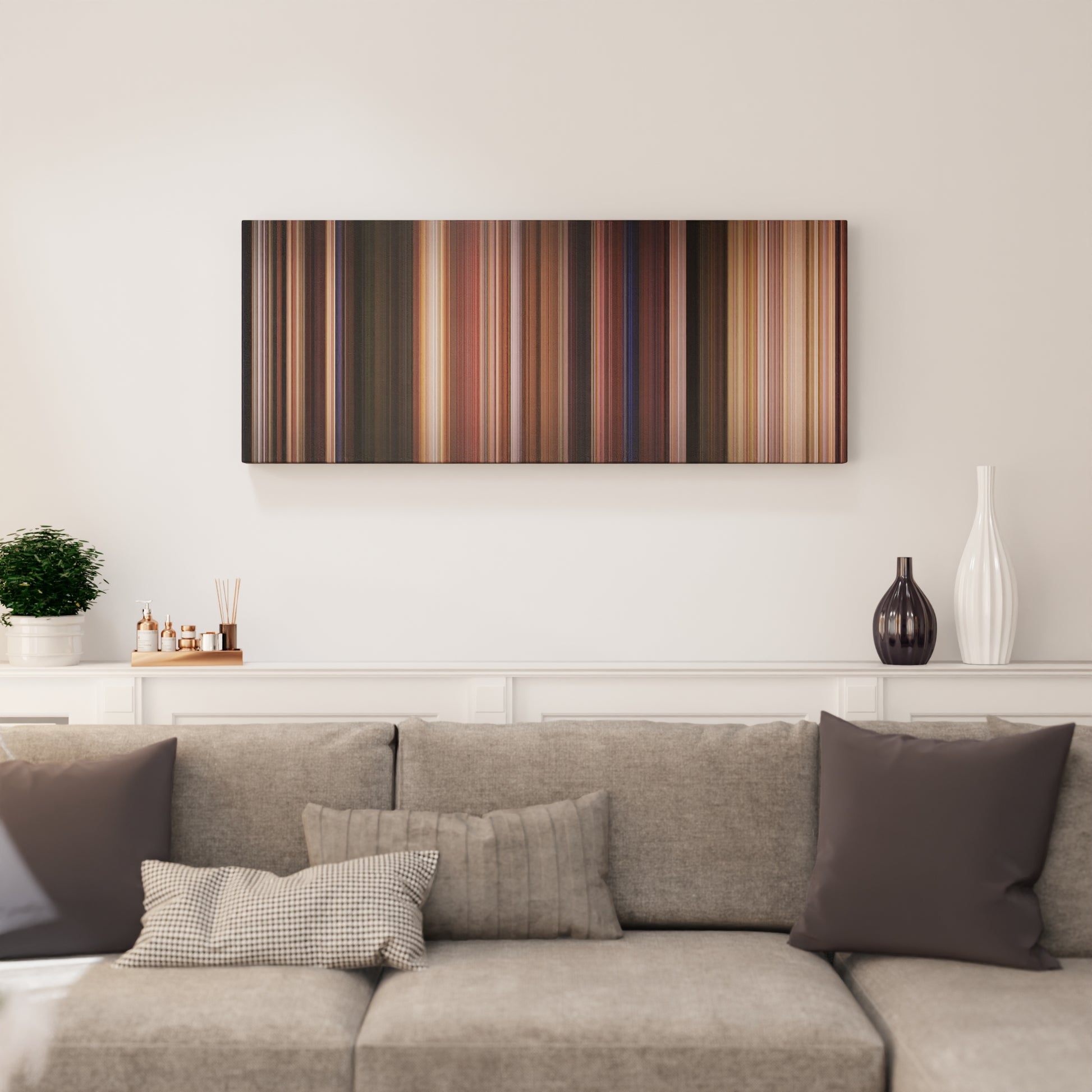 Living room interior with Field of Dreams Frome on the wall