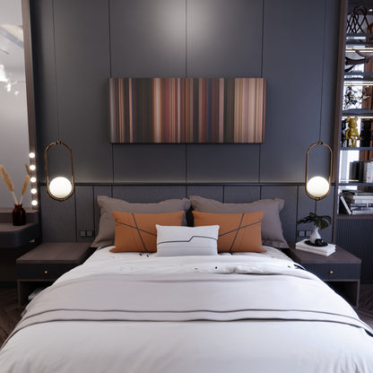 Bedroom interior with Field of Dreams Frome on the wall