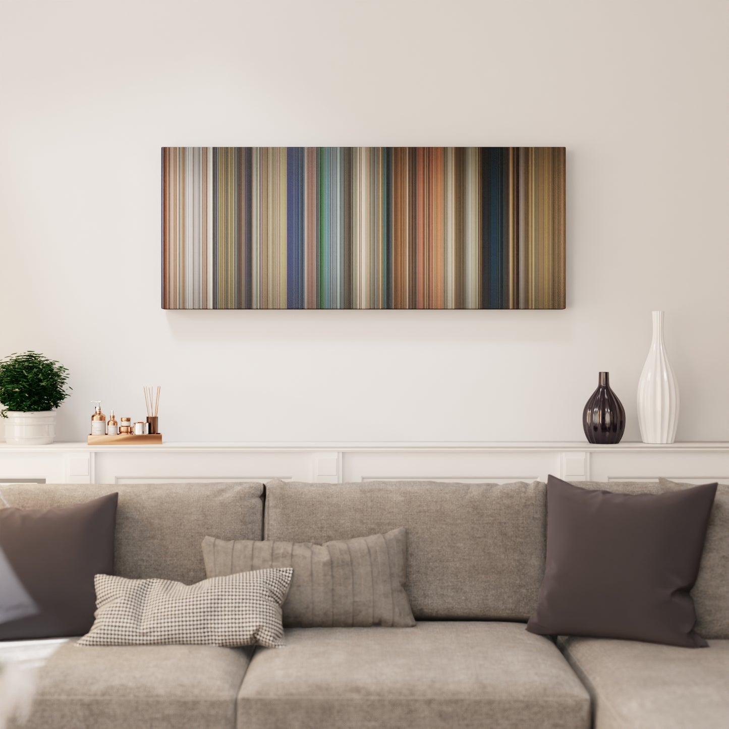 Living room interior with Days of Thunder Frome on the wall