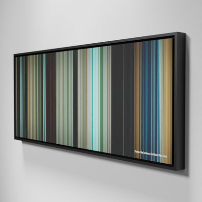 Side view of Framed Buff's of Pirates of the Caribbean: Dead Man's Chest Frome on the wall