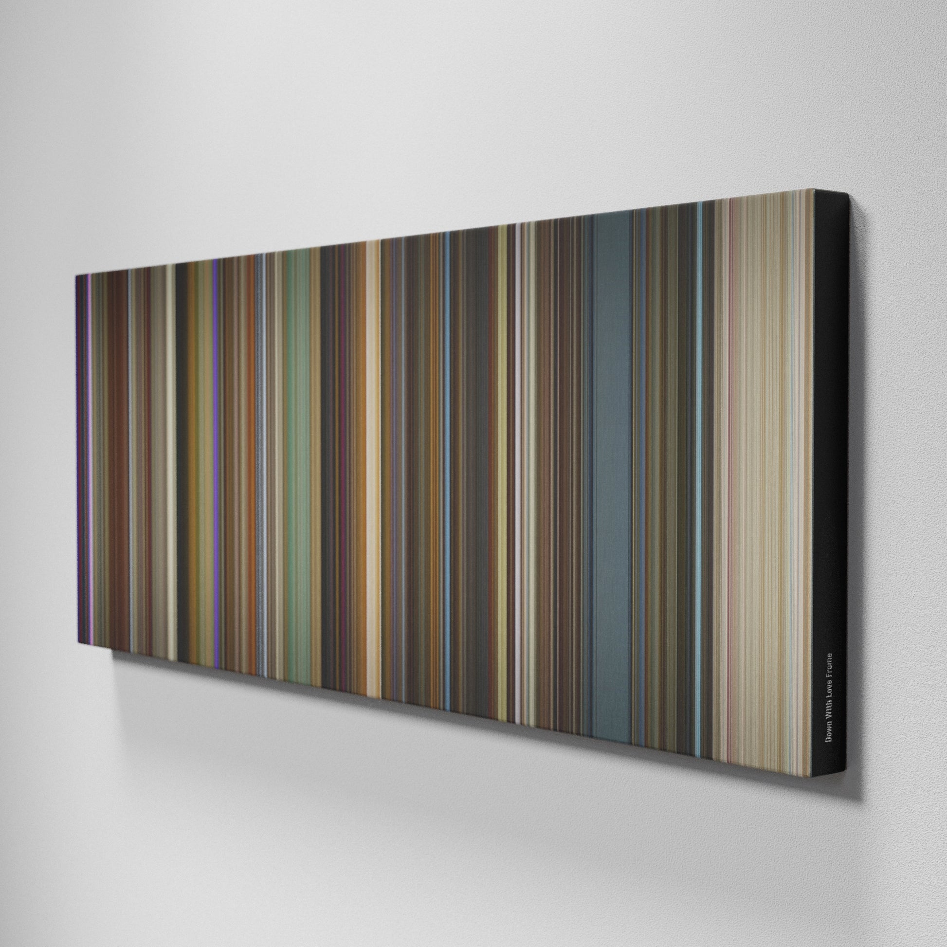 Side view of Buff's of Down With Love Frome on the wall