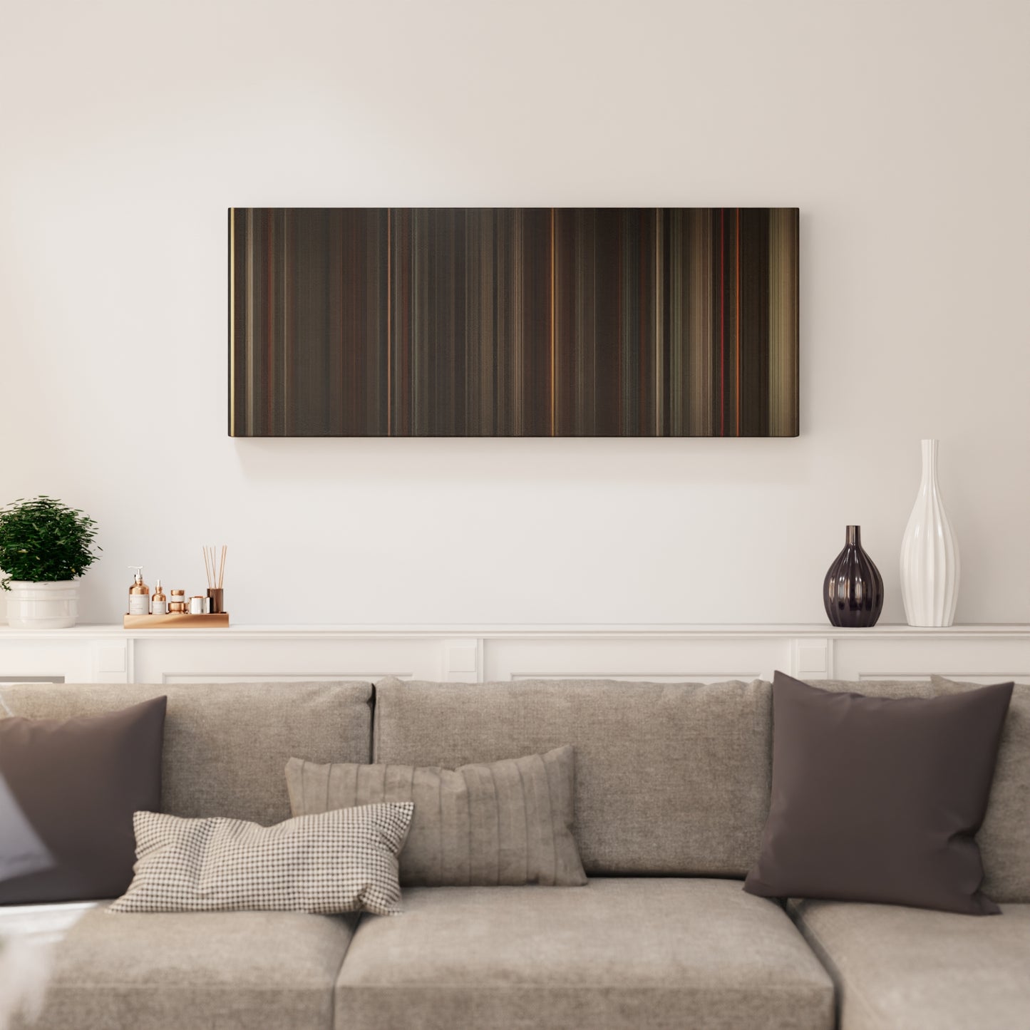 Living room interior with The Road Frome on the wall