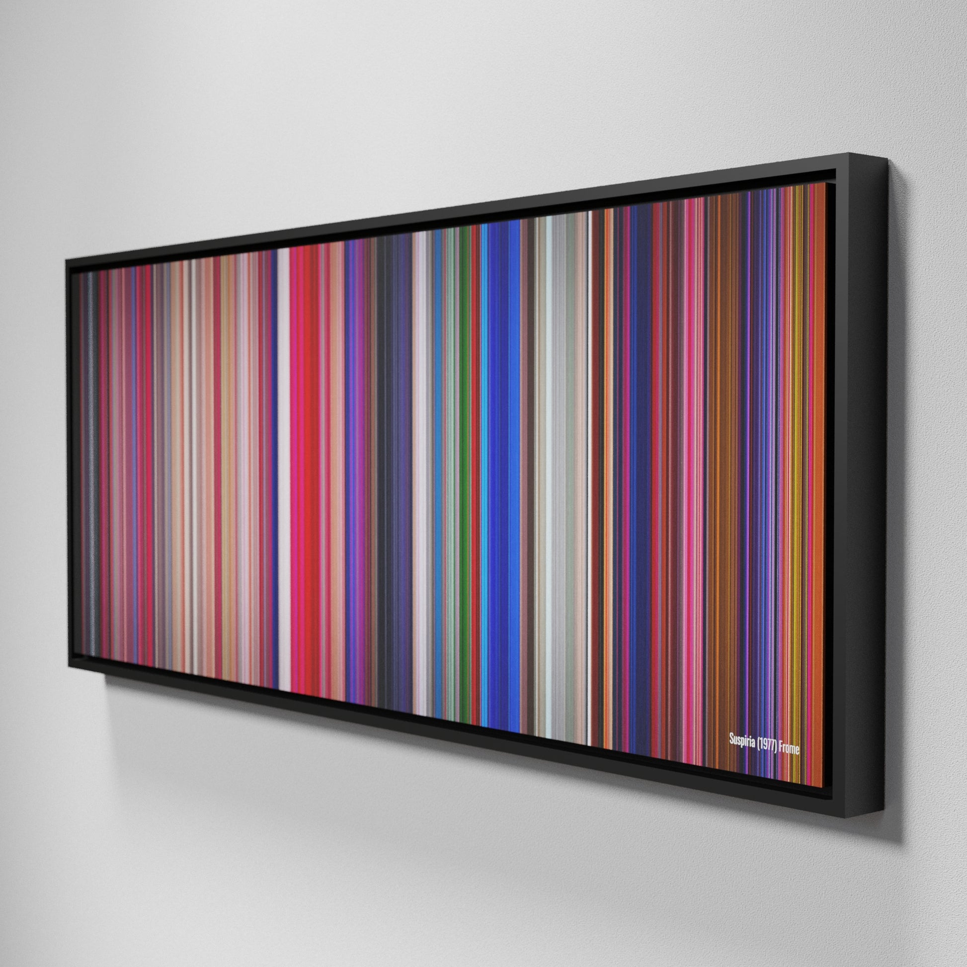 Side view of Framed Buff's of Suspiria Frome on the wall