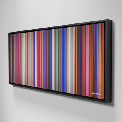 Side view of Framed Buff's of Suspiria Frome on the wall