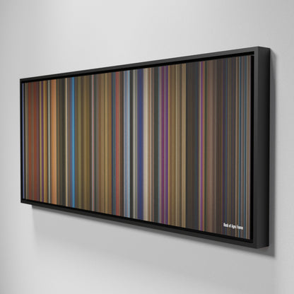 Side view of Framed Buff's of Rock of Ages Frome on the wall