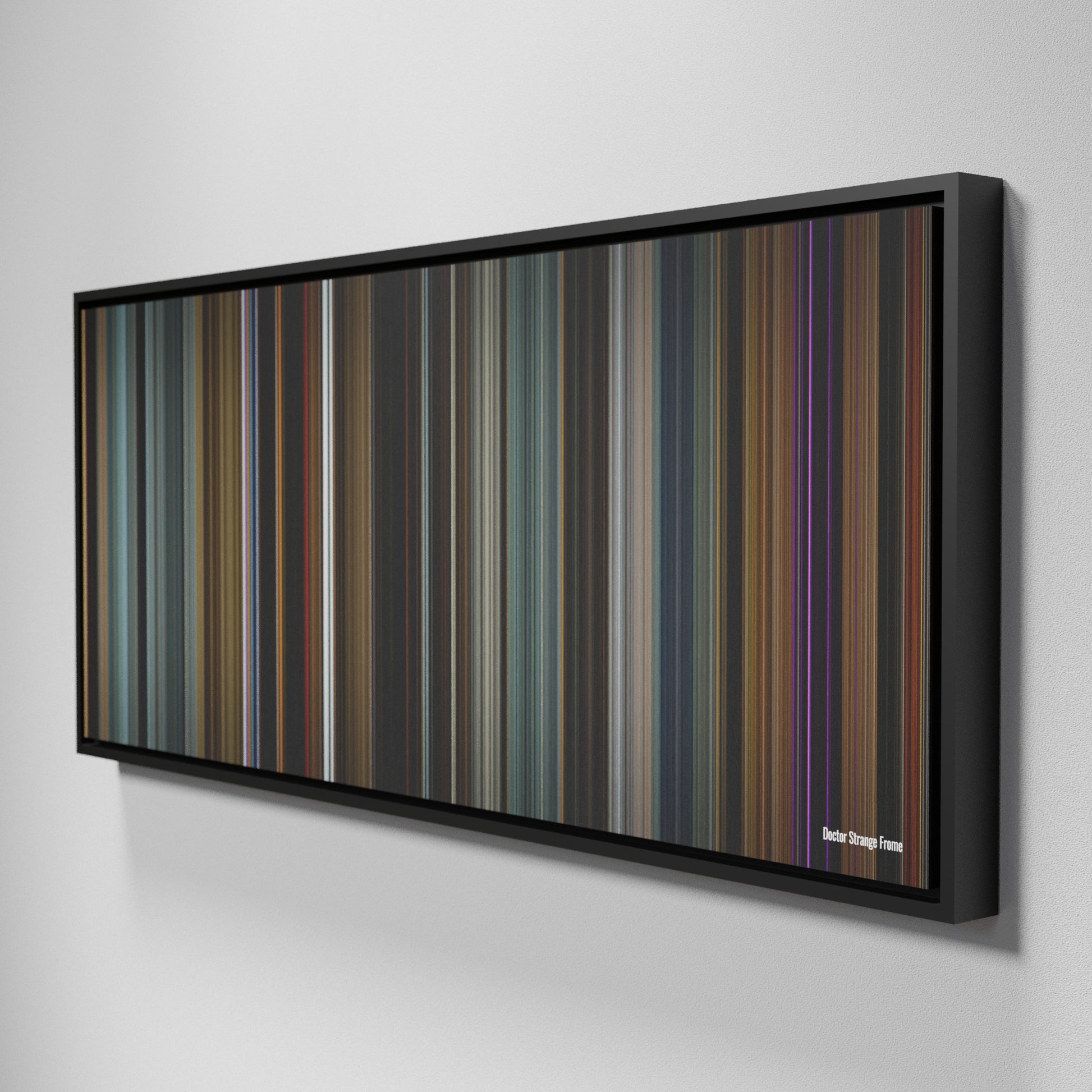 Side view of Framed Buff's of Doctor Strange Frome on the wall