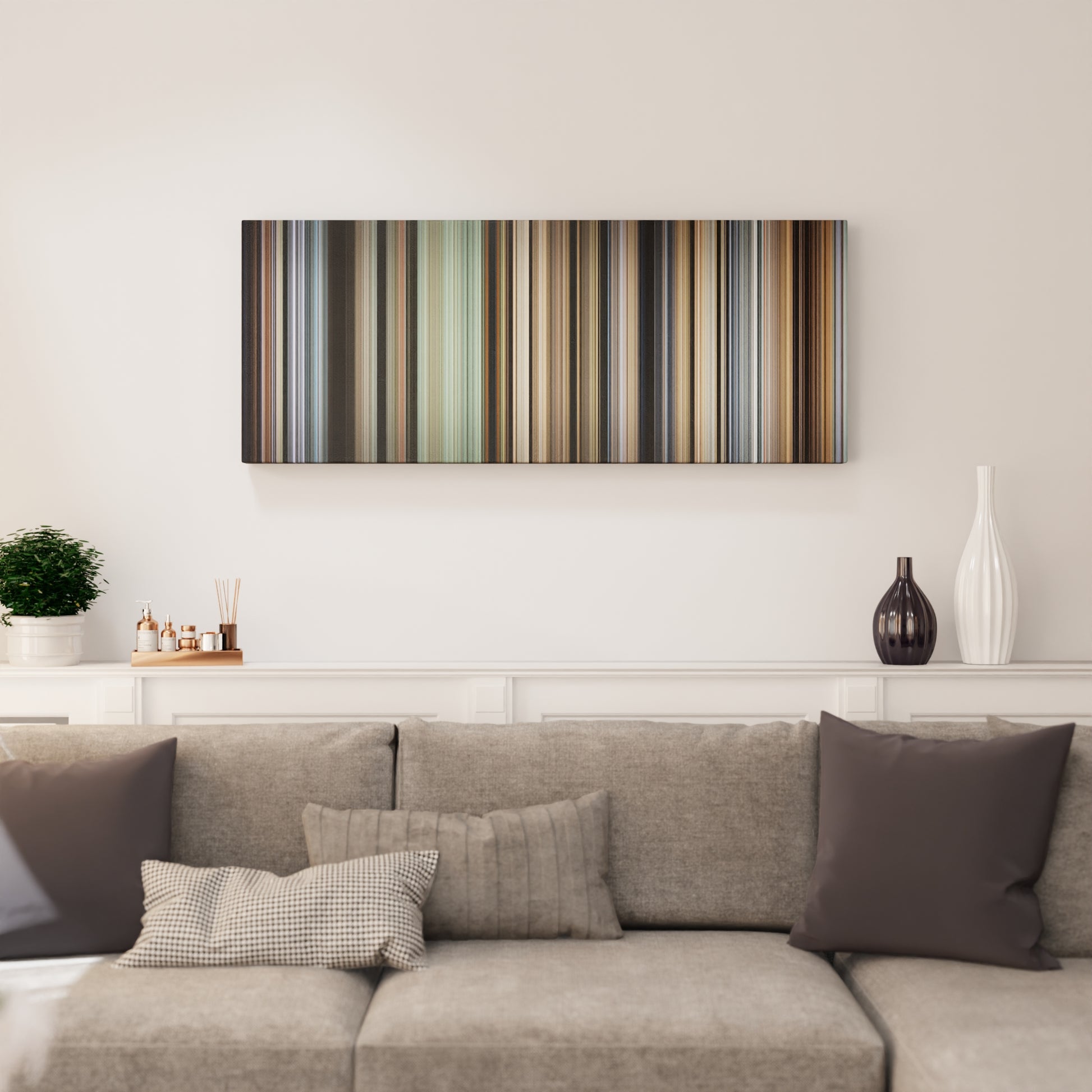 Living room interior with Sahara Frome on the wall