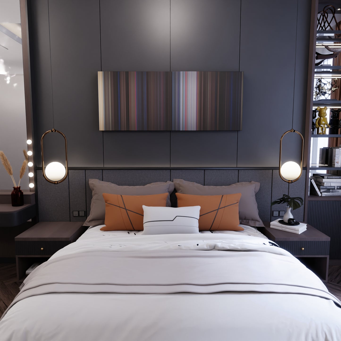 Bedroom interior with Bedknobs and Broomsticks Frome on the wall