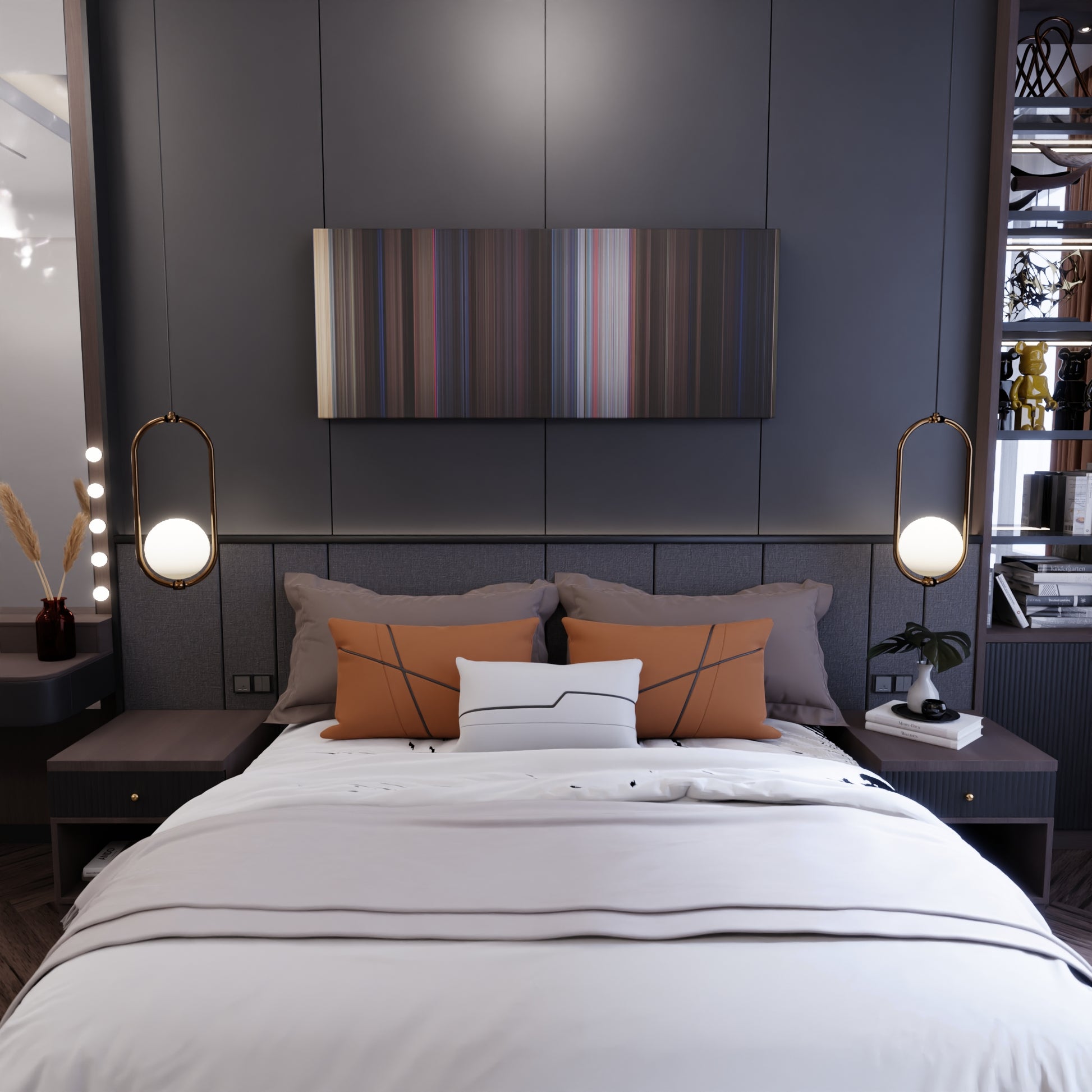 Bedroom interior with Bedknobs and Broomsticks Frome on the wall