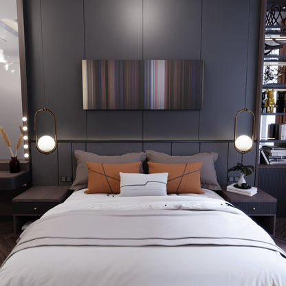 Bedroom interior with Bedknobs and Broomsticks Frome on the wall